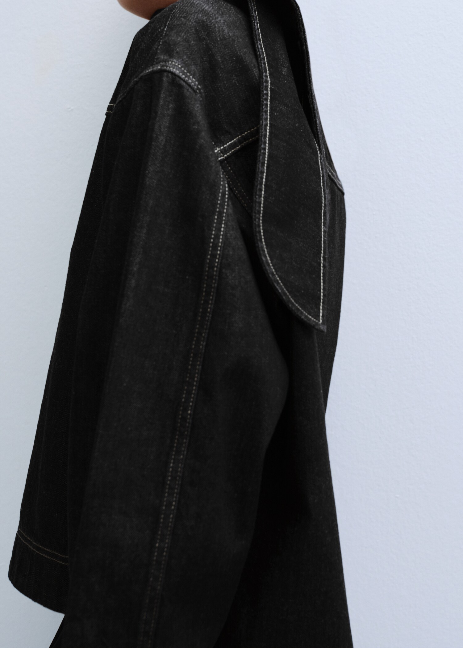 Denim blouse met strikkraag - Detail van het artikel 1