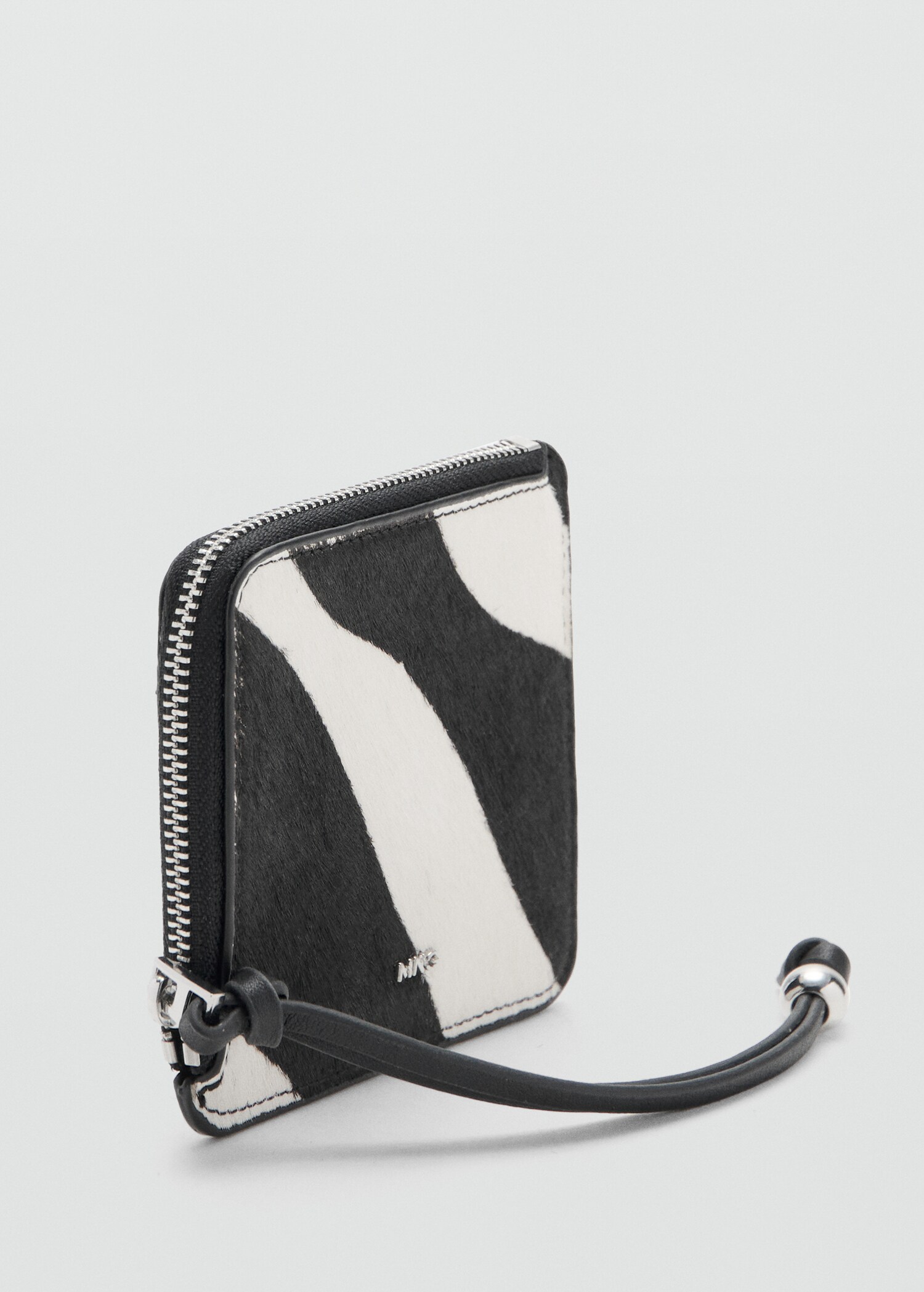 Zebra hair leather purse - Medium plane