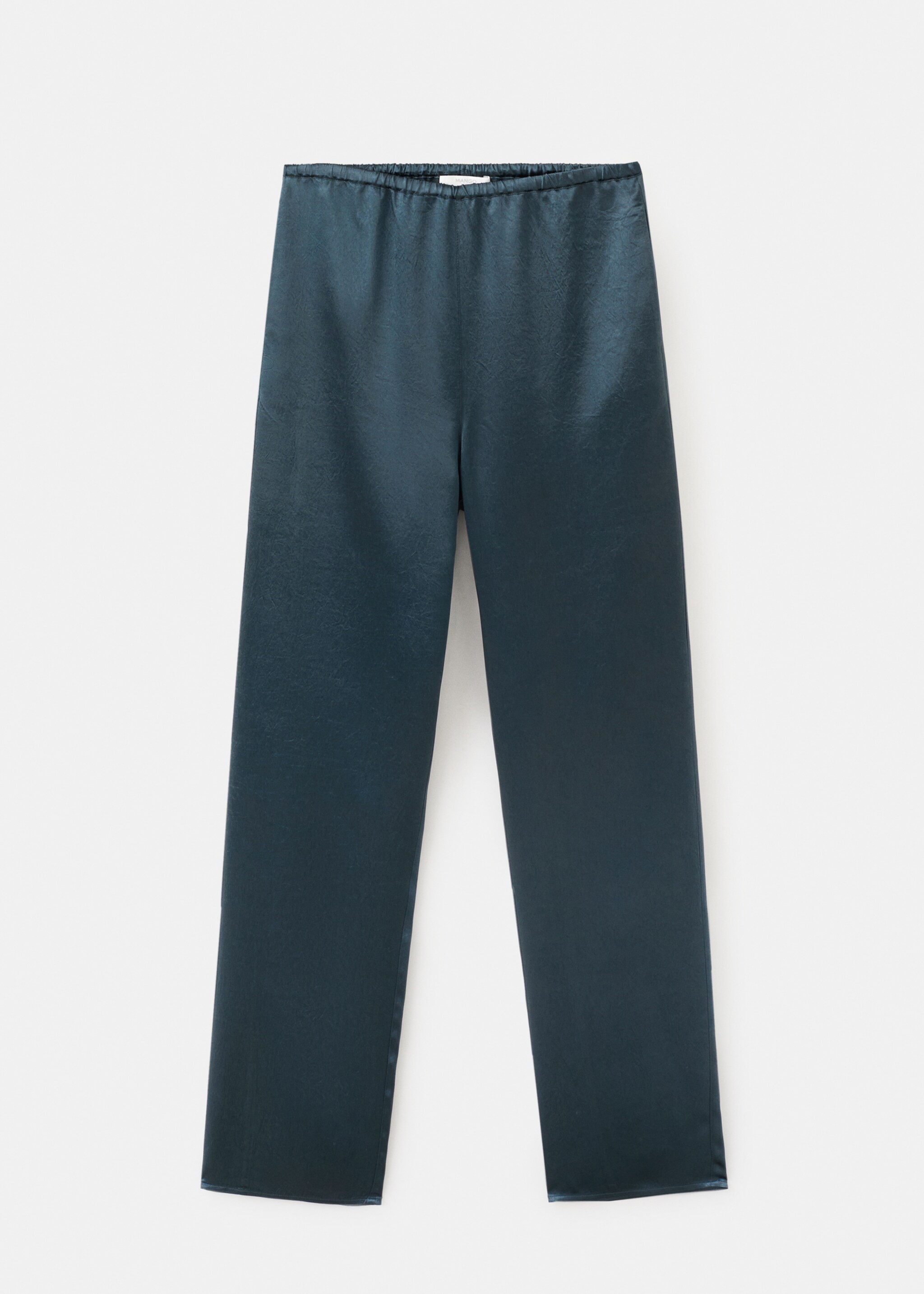 Satin trousers with elastic waist - Article without model, Blue. Ref: 27093312-00.