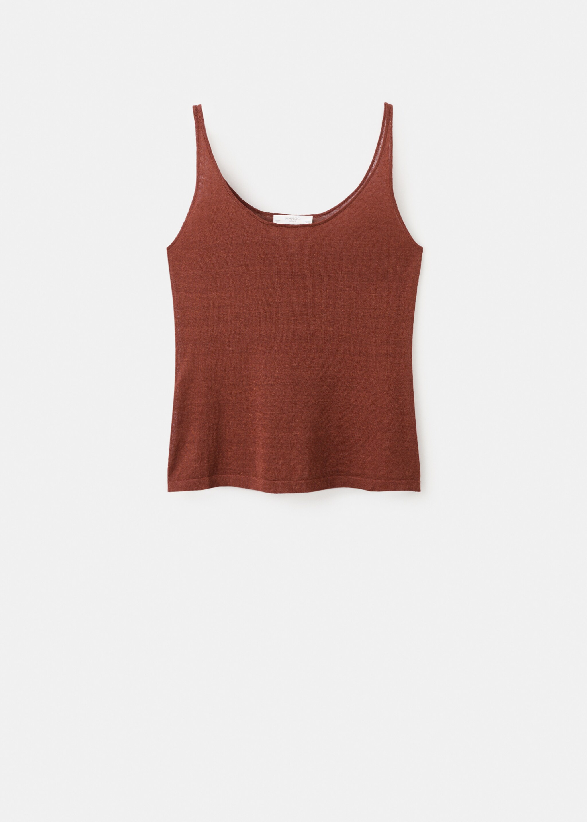 Linen knit top - Article without model, Orange. Ref: 27093313-00.