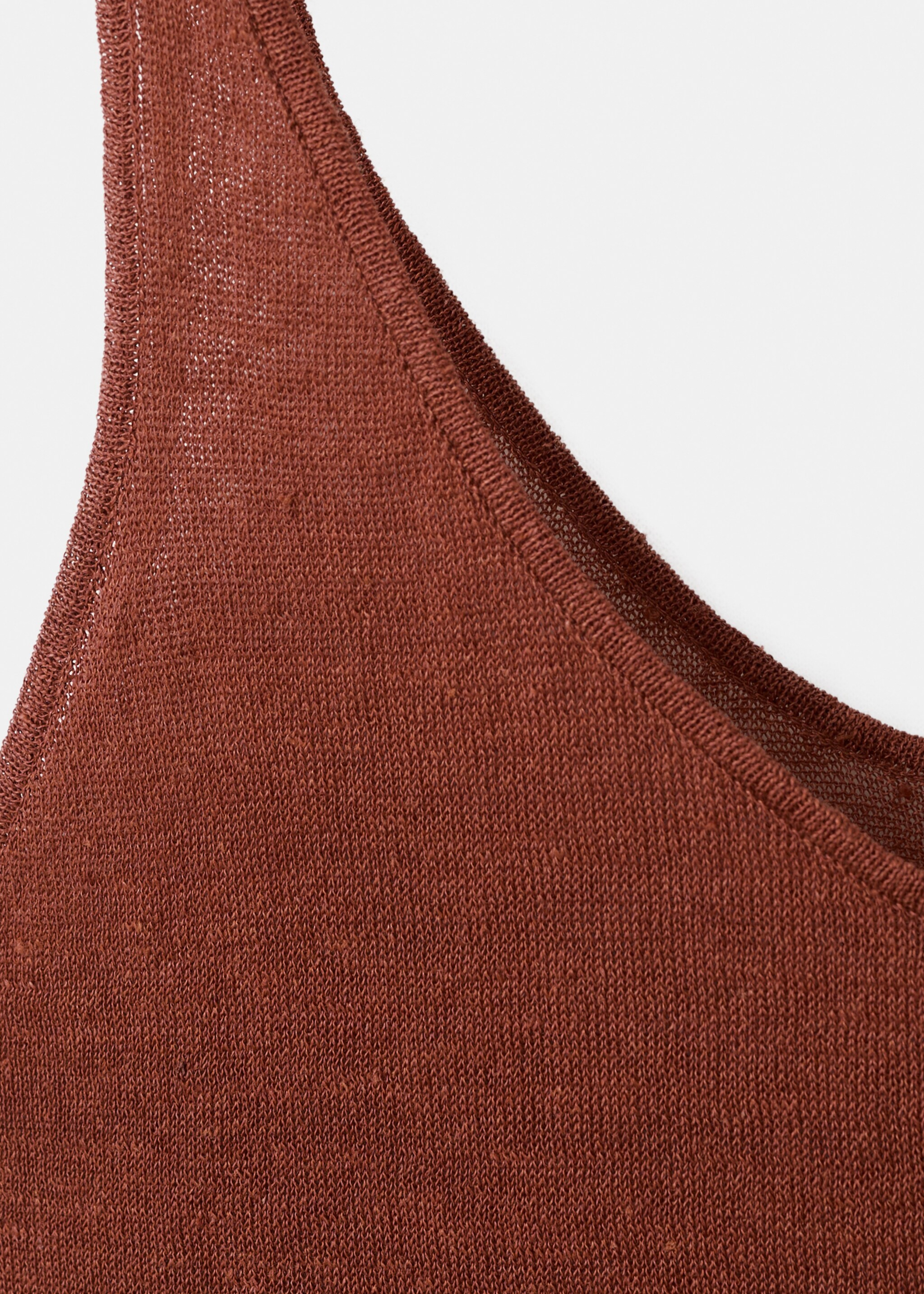 Linen knit top - Details of the article 8, Orange. Ref: 27093313-00.