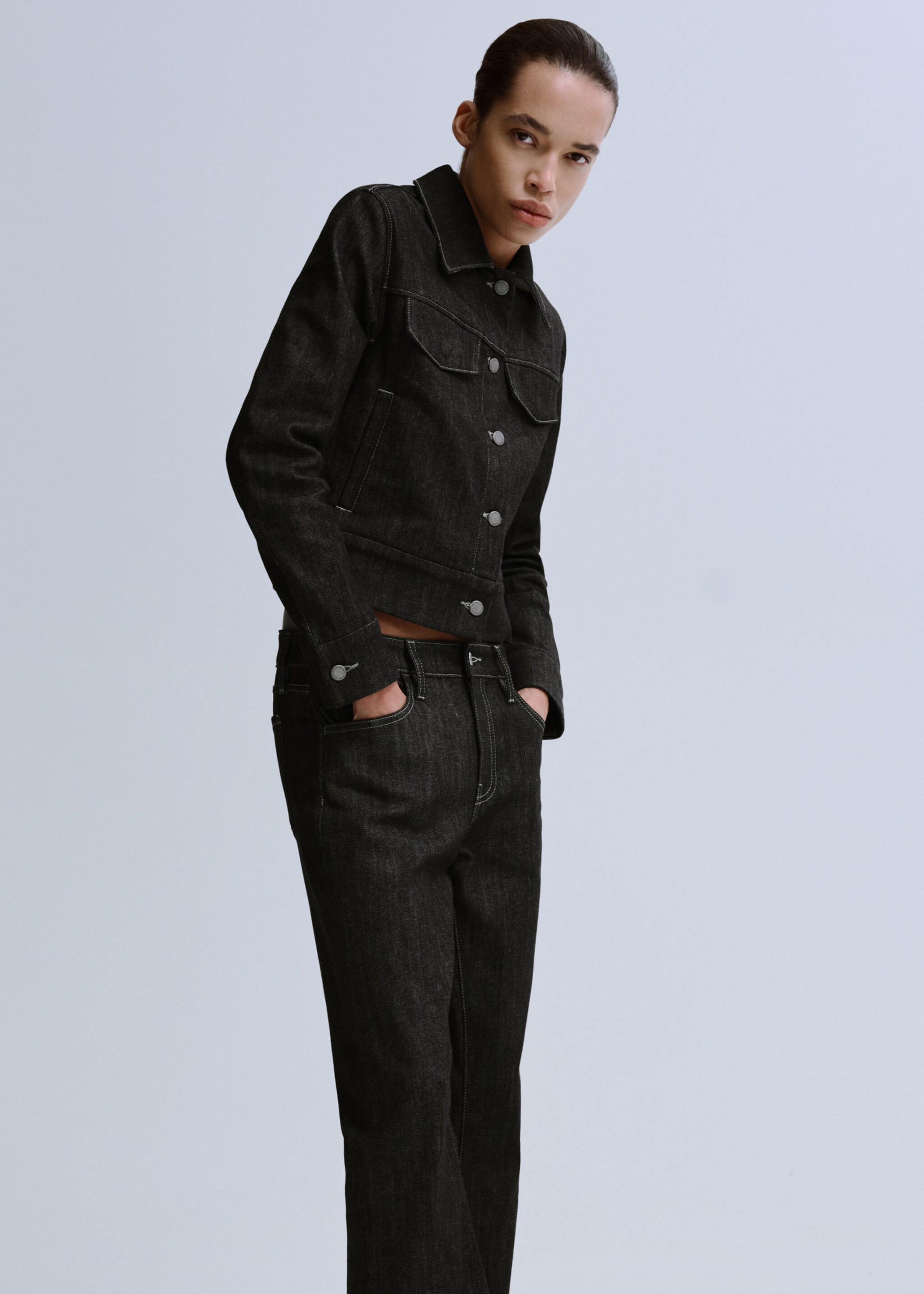 Mid-rise flared jeans - Medium plane, Black. Ref: 27093318-00.