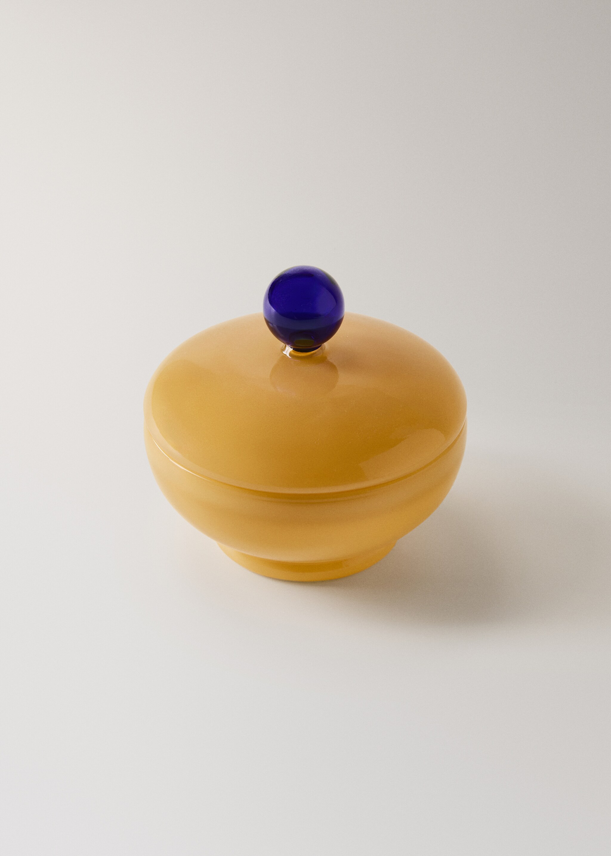 Coloured borosilicate bathroom jar - Details of the article 1, Yellow. Ref: 27093320-00.
