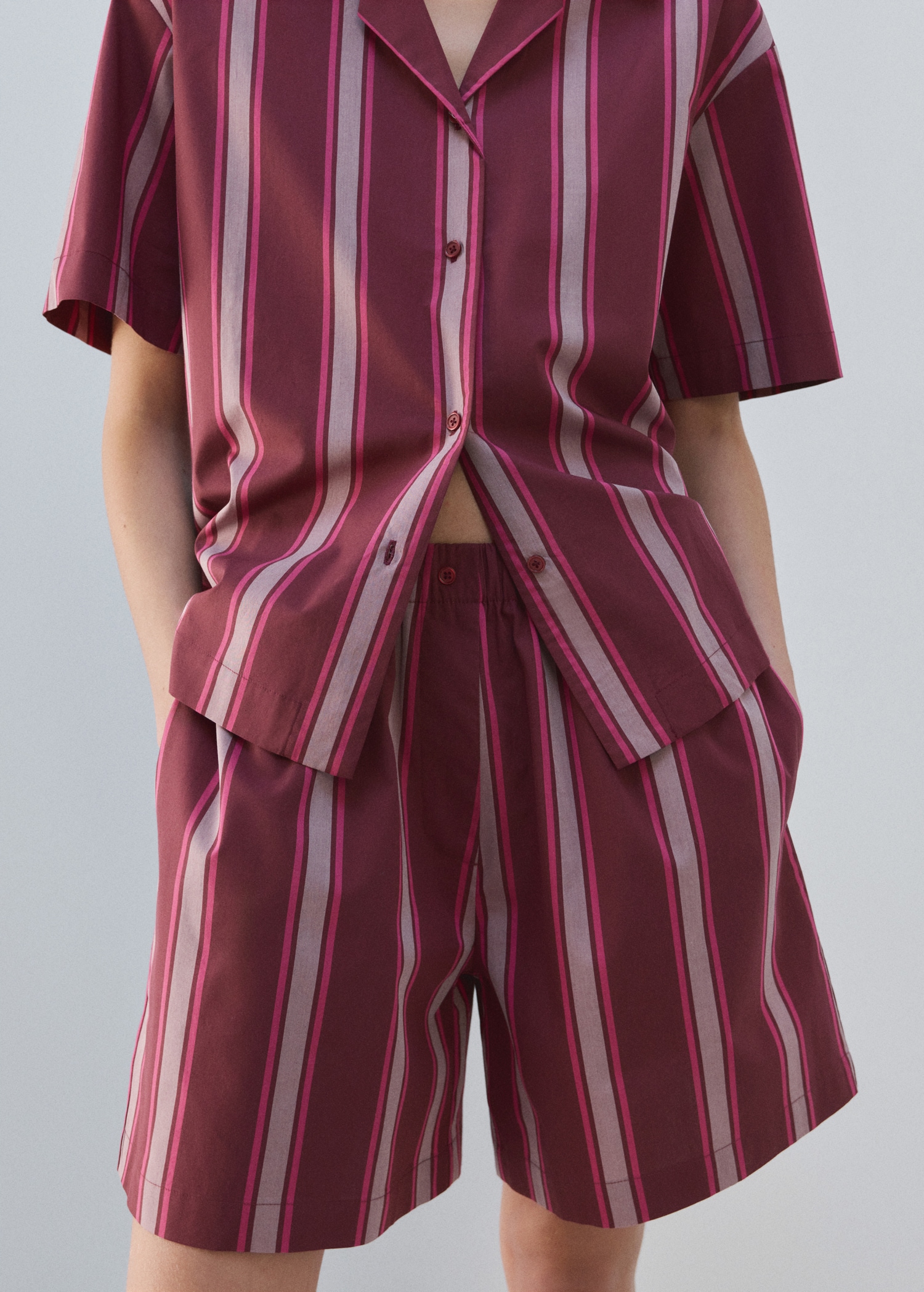 Striped pyjama shorts - Medium plane