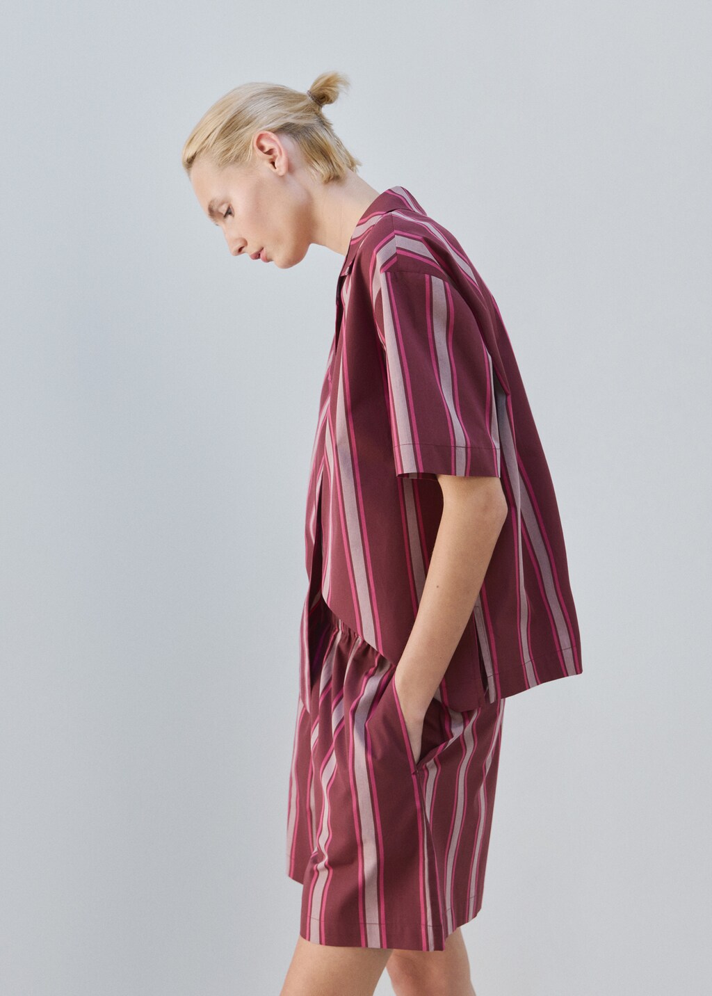Striped pyjama shorts - image 4