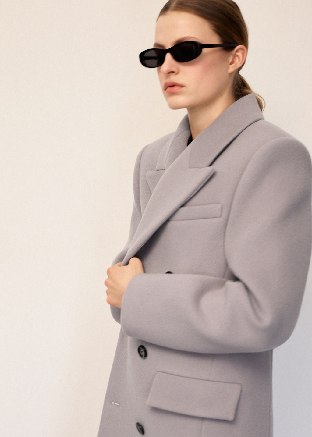 Double-breasted wool coat