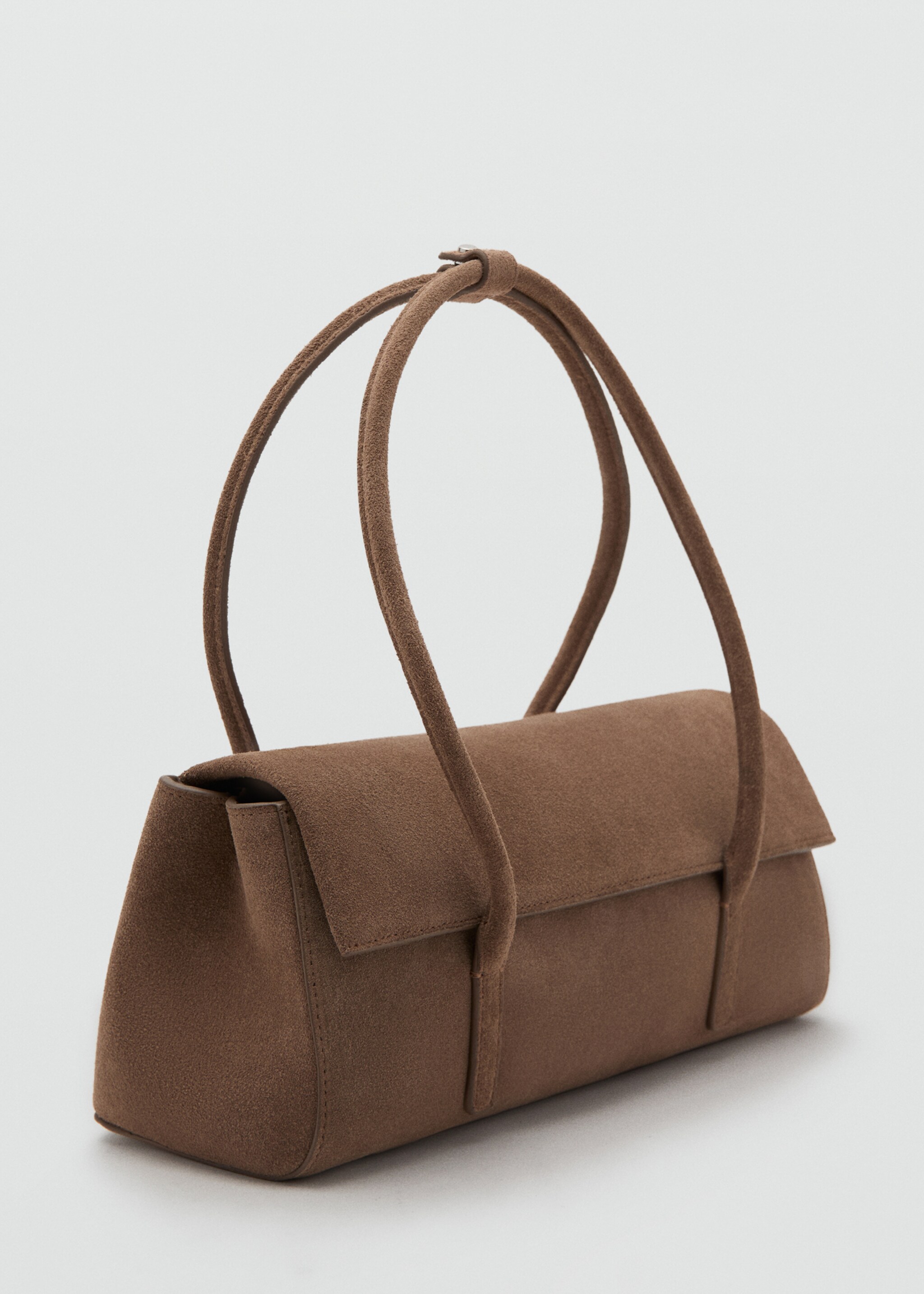 Suede shoulder bag - Medium plane, Medium Brown. Ref: 27093327-00.