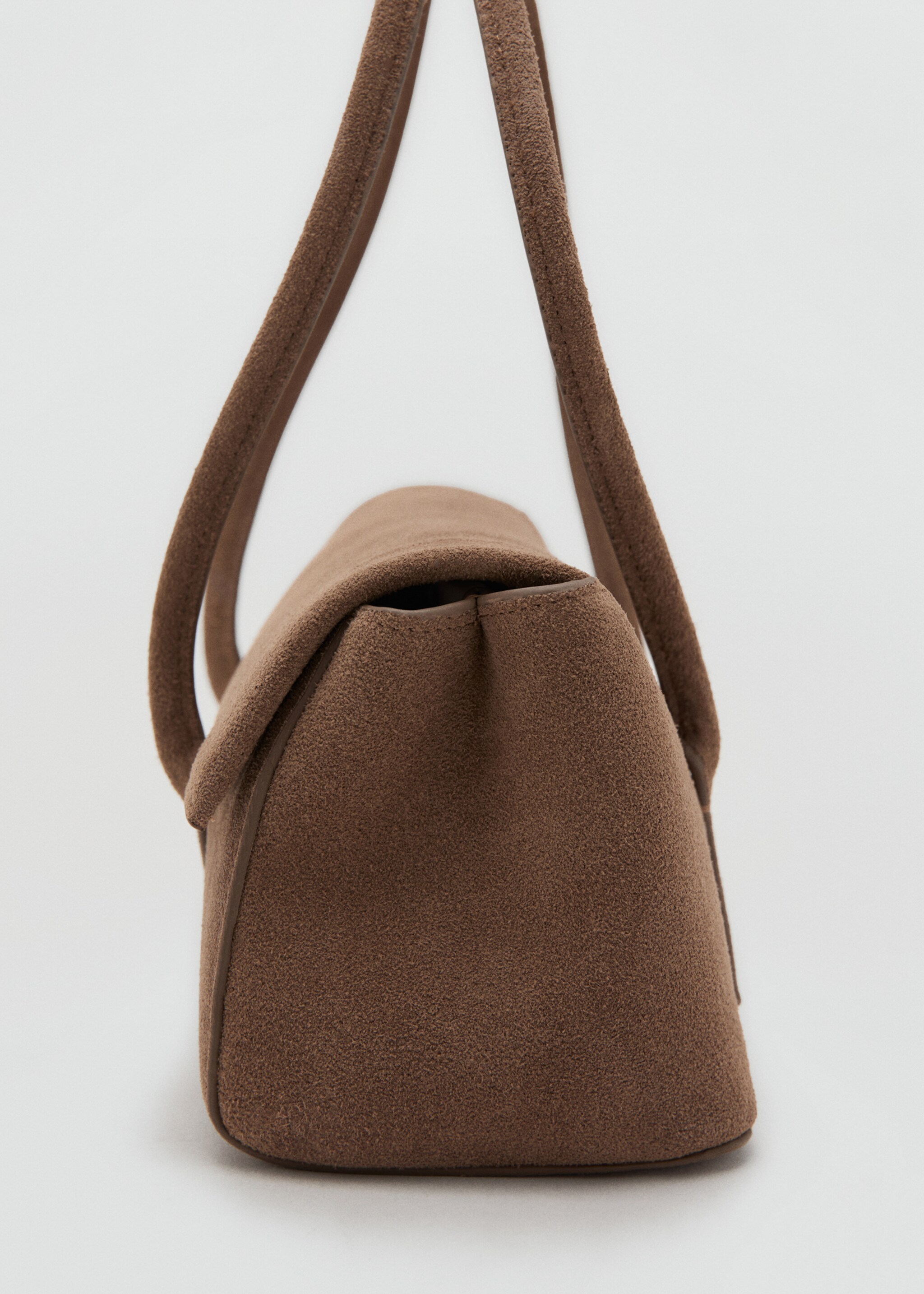 Suede shoulder bag - Details of the article 1, Medium Brown. Ref: 27093327-00.