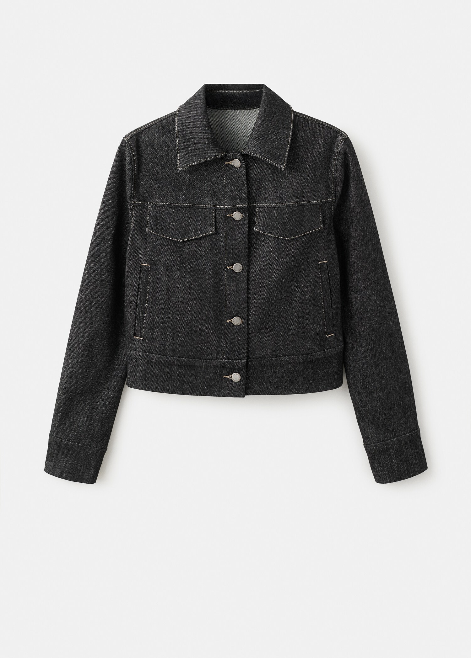 Fitted denim jacket with pockets - Article without model