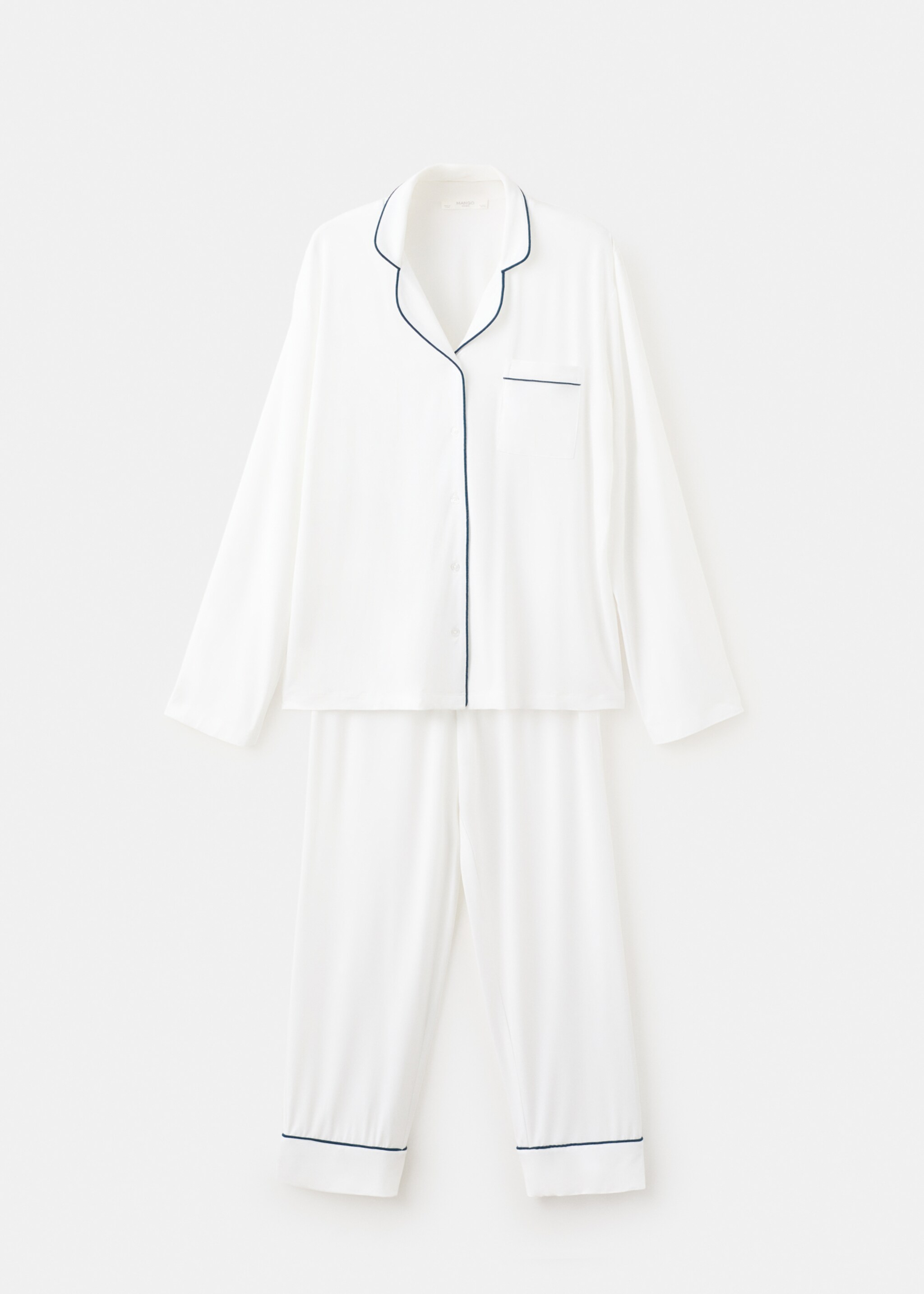 بيجامة من قطعتين مع الأنابيب - منتج دون نموذج, أبيض. Ref: 27093329-00.