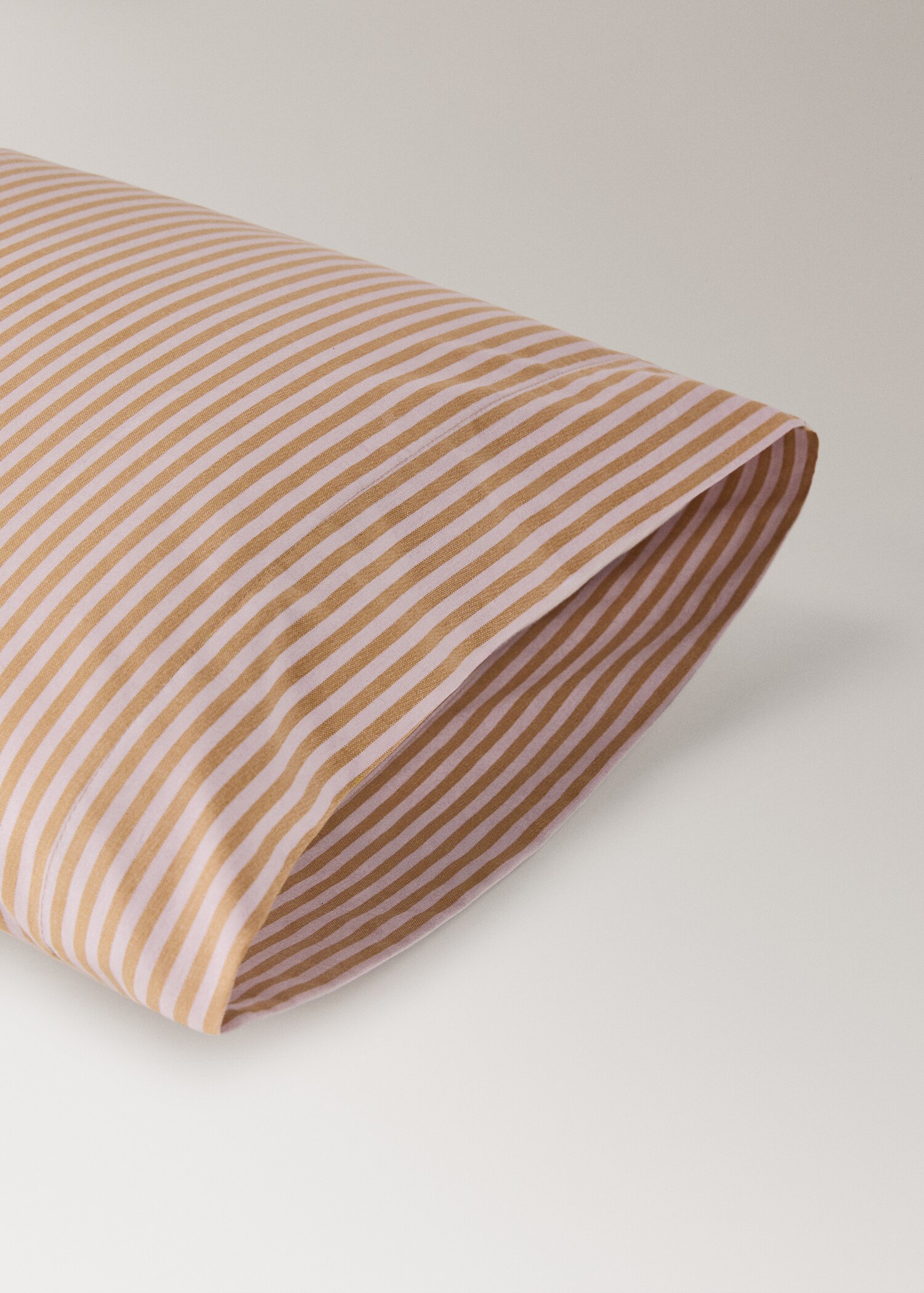 Percale cotton pillowcase, 200 thread count, small stripe print, 45x110 cm - Details of the article 2