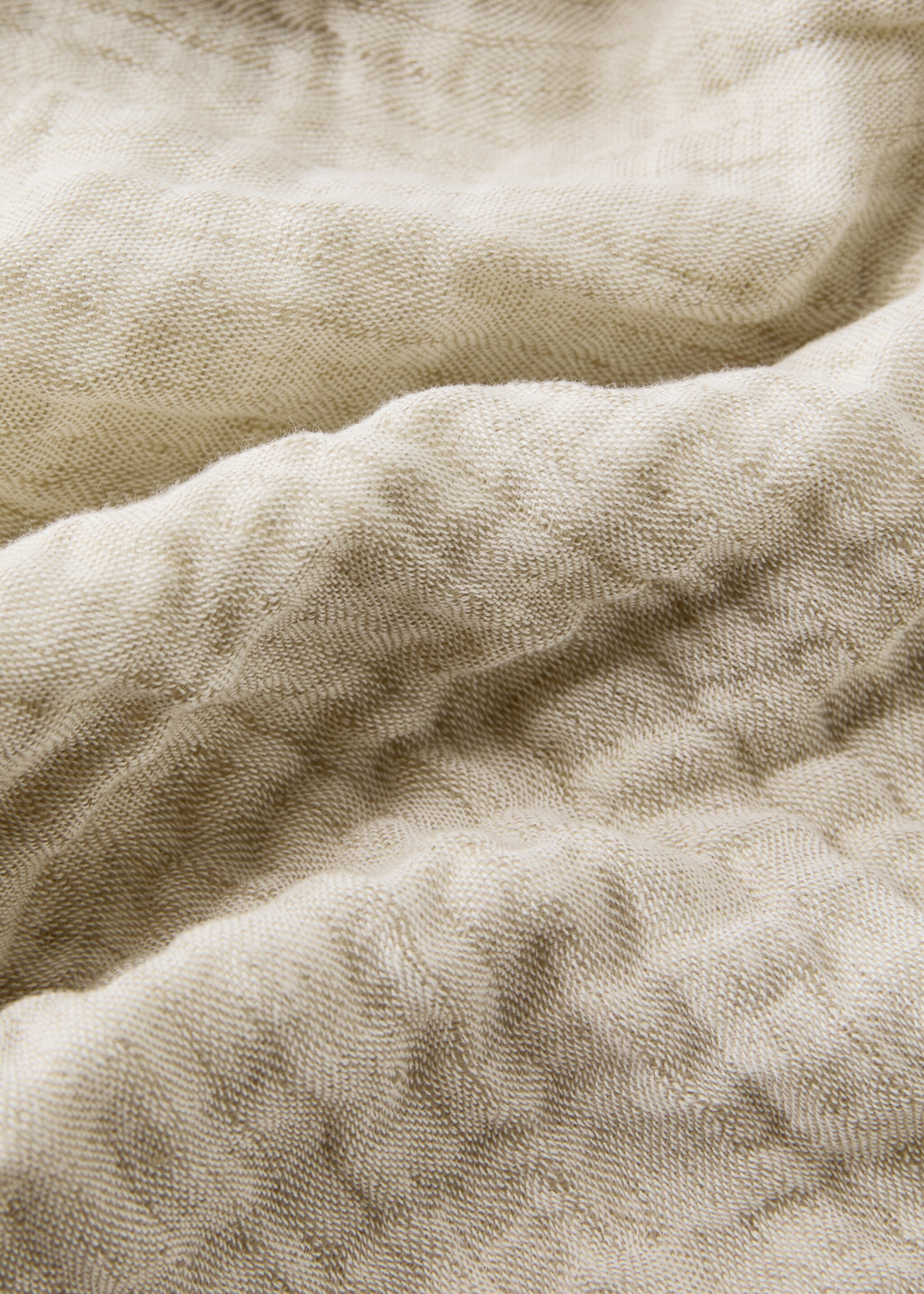 Melange cotton linen bedspread Queen 130/140/150 cm - Details of the article 1, Medium Brown. Ref: 27093333-00.