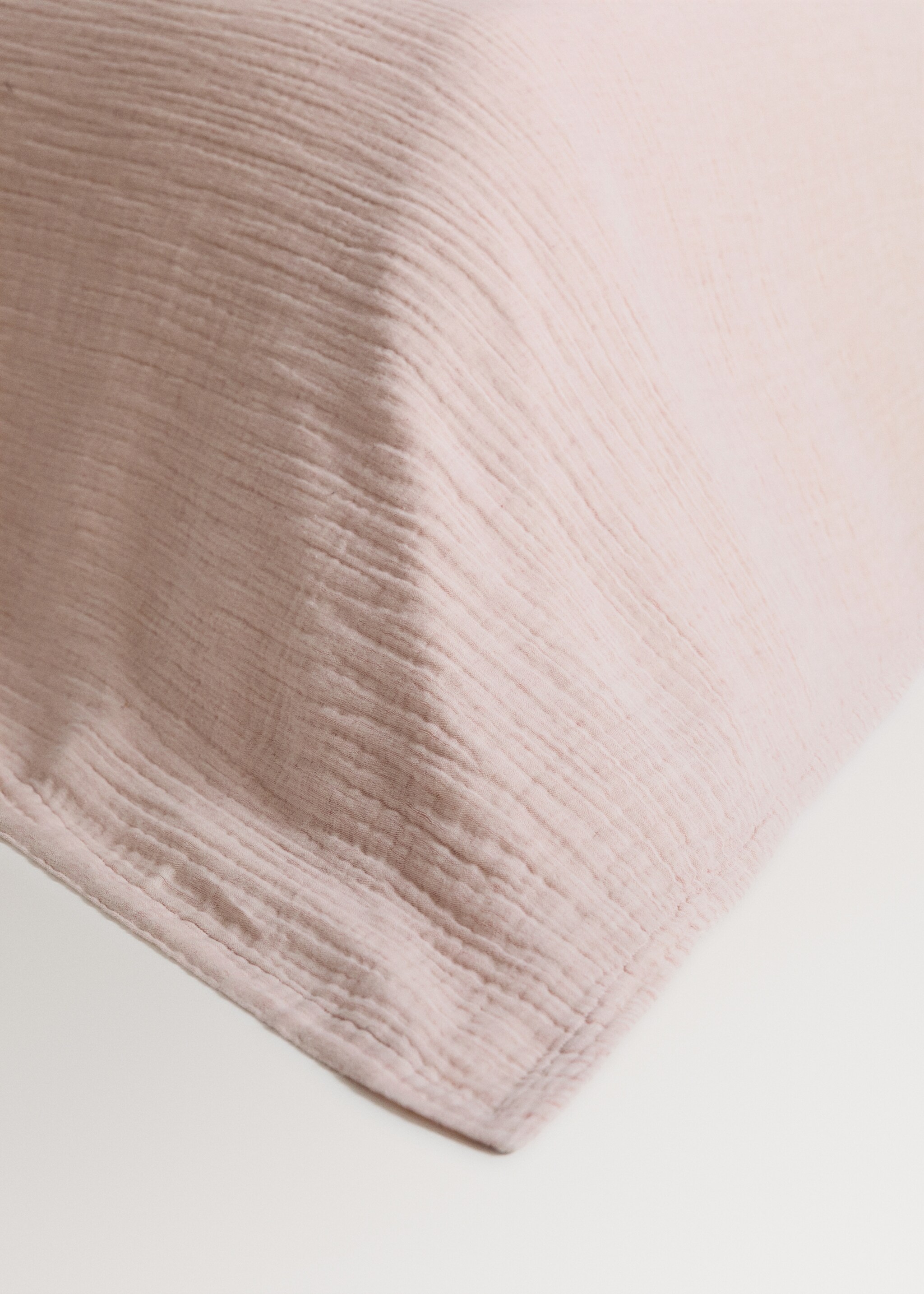 Linen cotton melange bedspread 130/140/150 cm bed - Details of the article 8, Pastel Pink. Ref: 27093333-00.