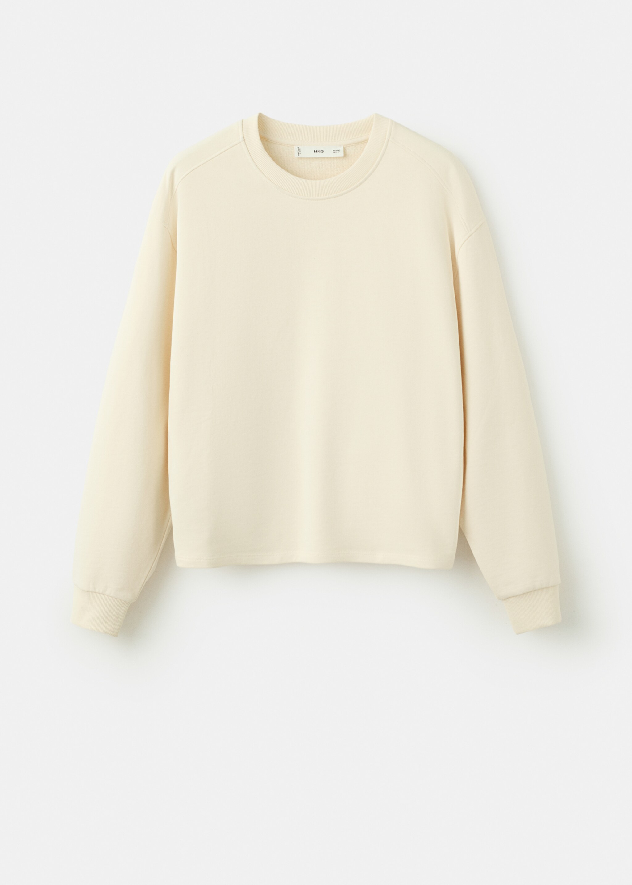 Round-neck cotton sweatshirt - Article without model, Pastel Yellow. Ref: 27093335-00.