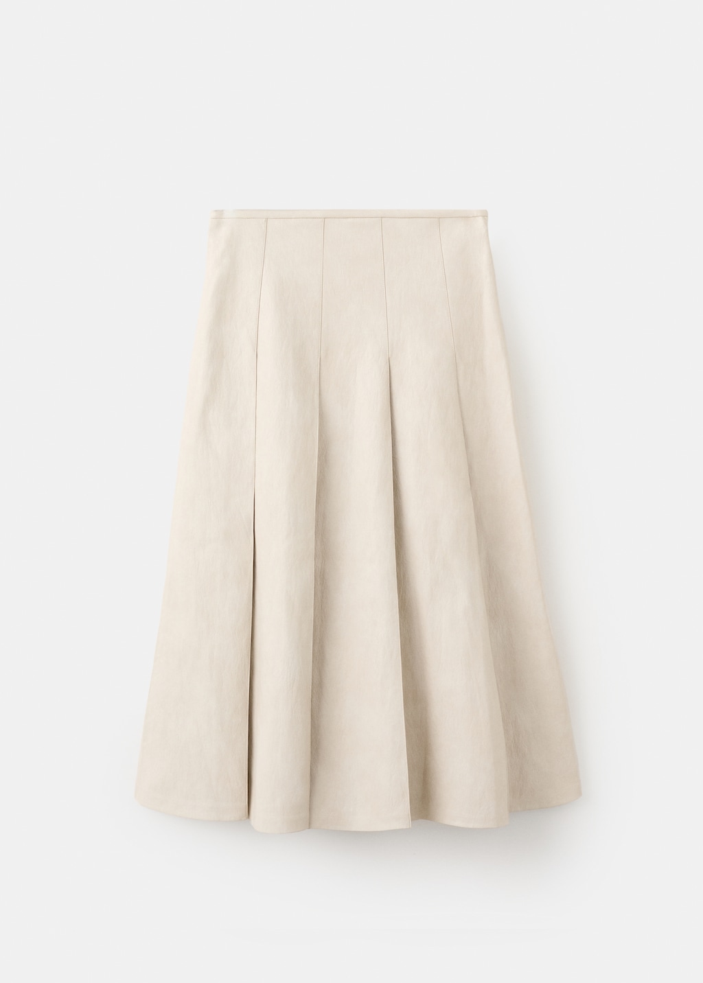 Mango Faux-leather godet skirt