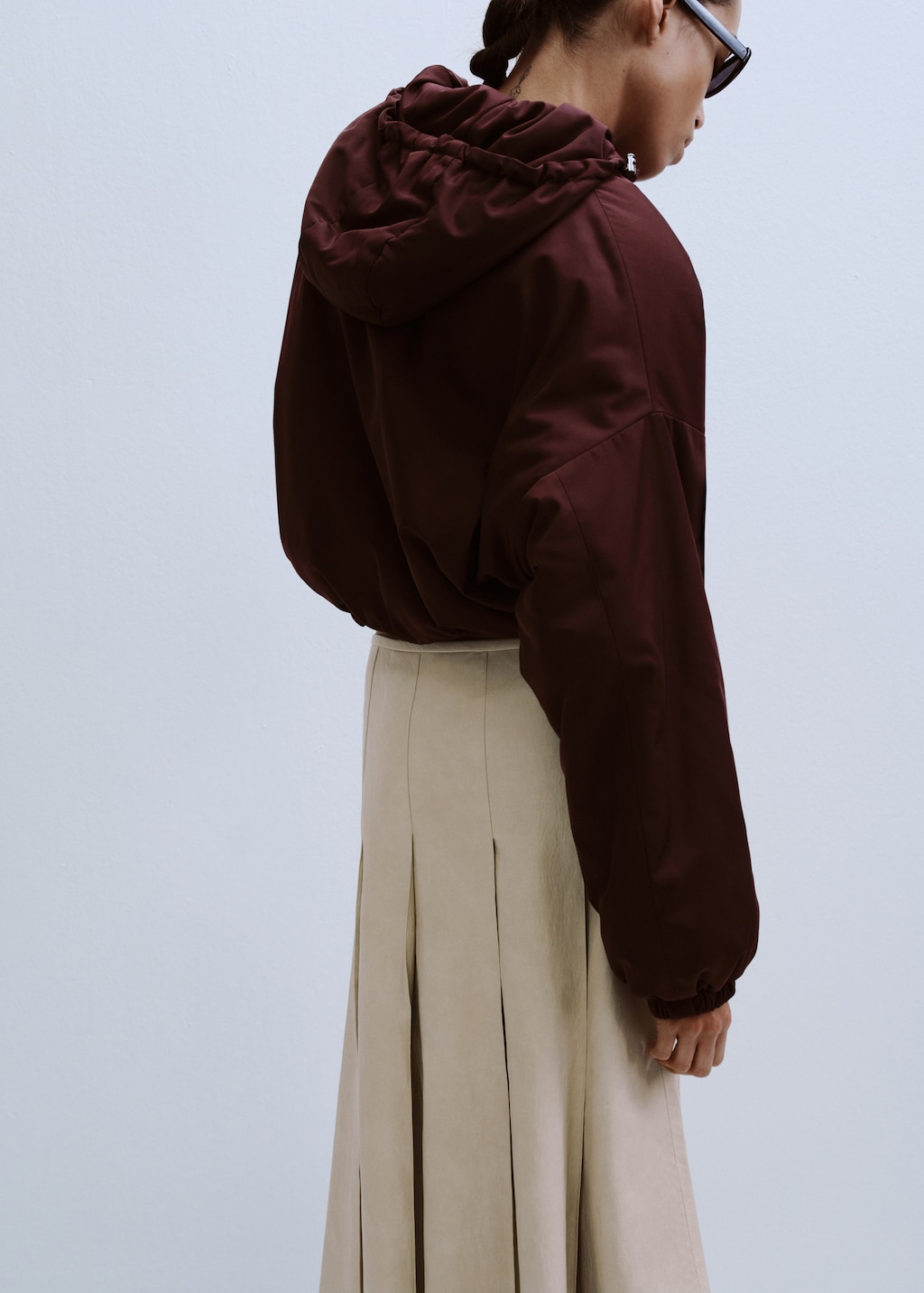 Mango Faux-leather godet skirt