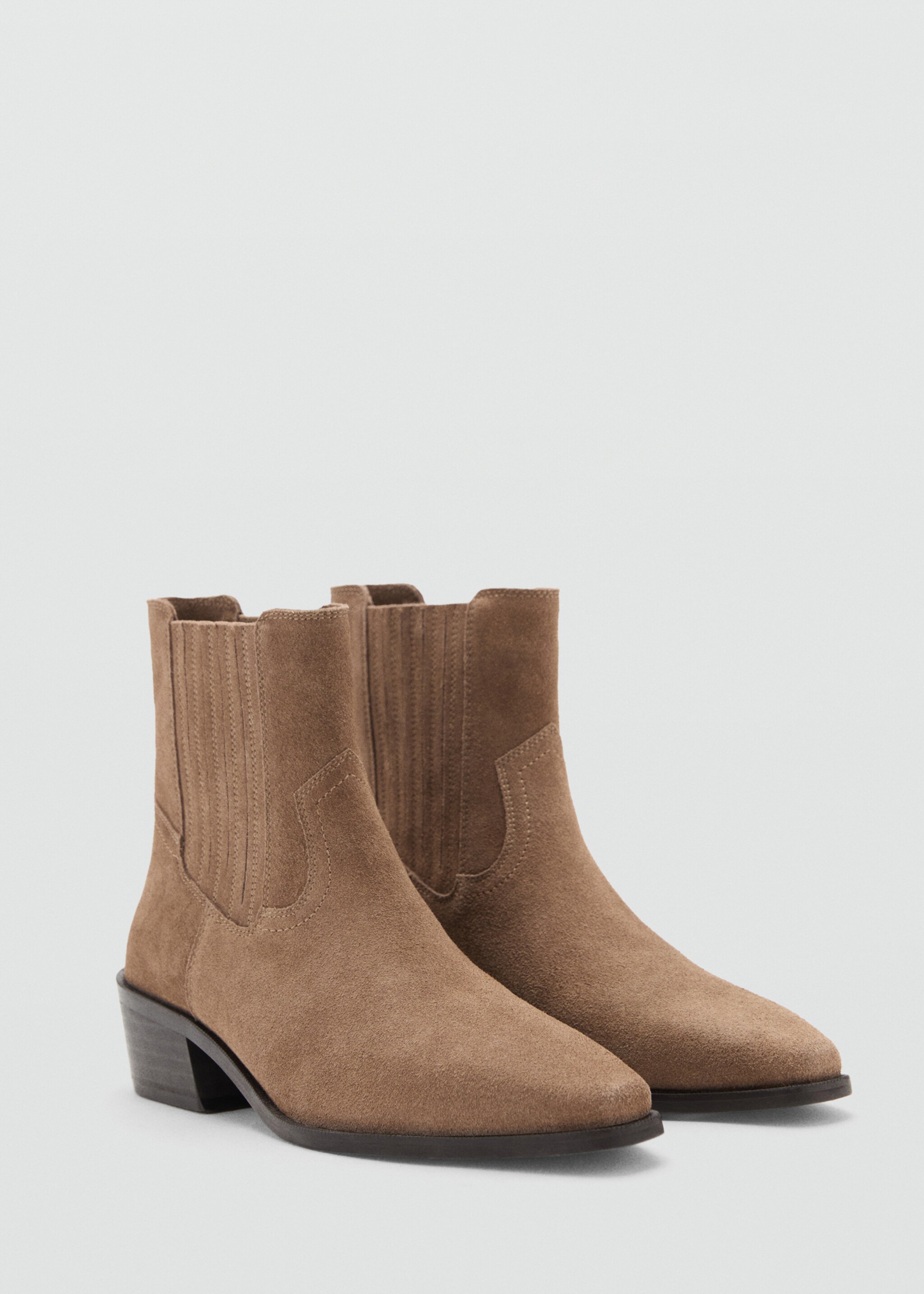 Suede leather ankle boots - Medium plane, Sand. Ref: 27093337-00.