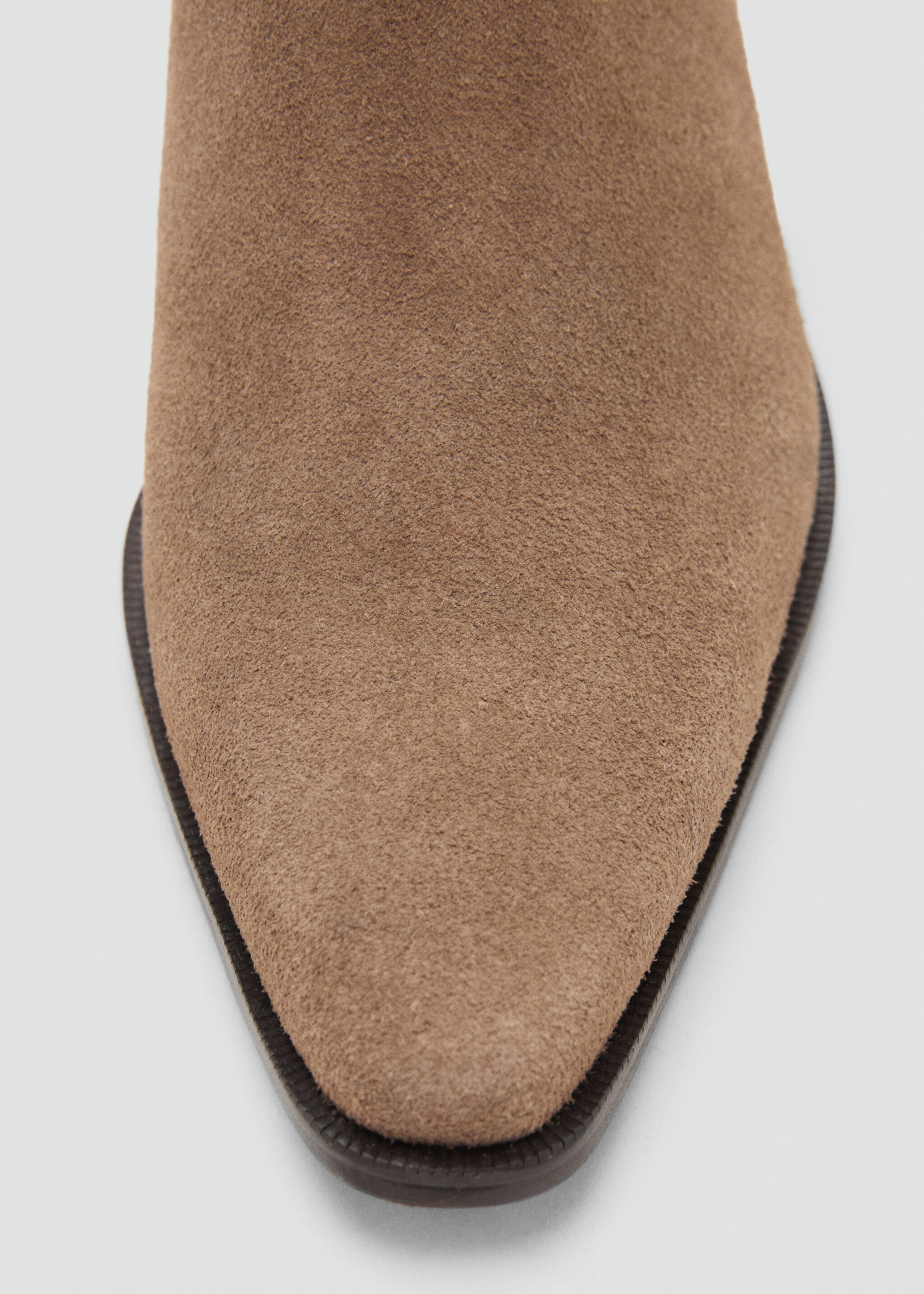 Suede leather ankle boots - Details of the article 2, Sand. Ref: 27093337-00.