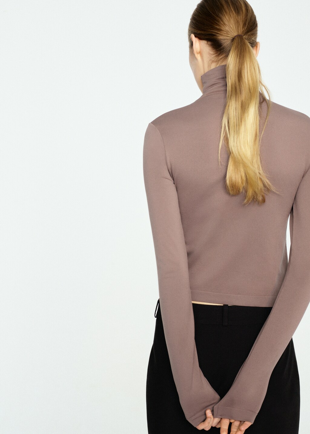 Mango Fitted turtleneck t-shirt