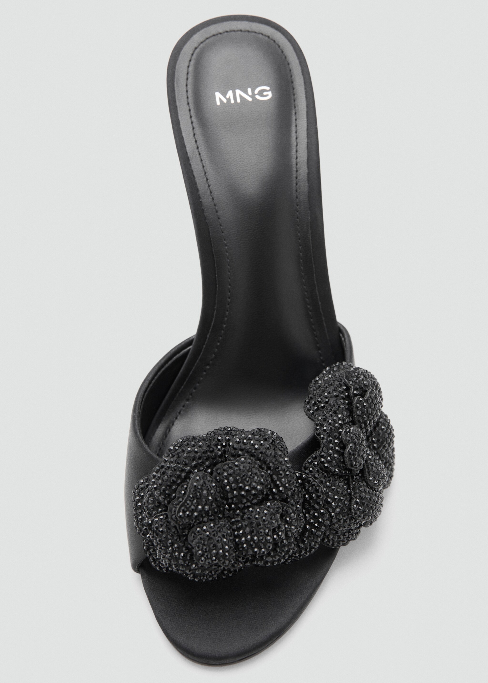 Sandals with flower strap - Details of the article 3, Black. Ref: 27093705-00.