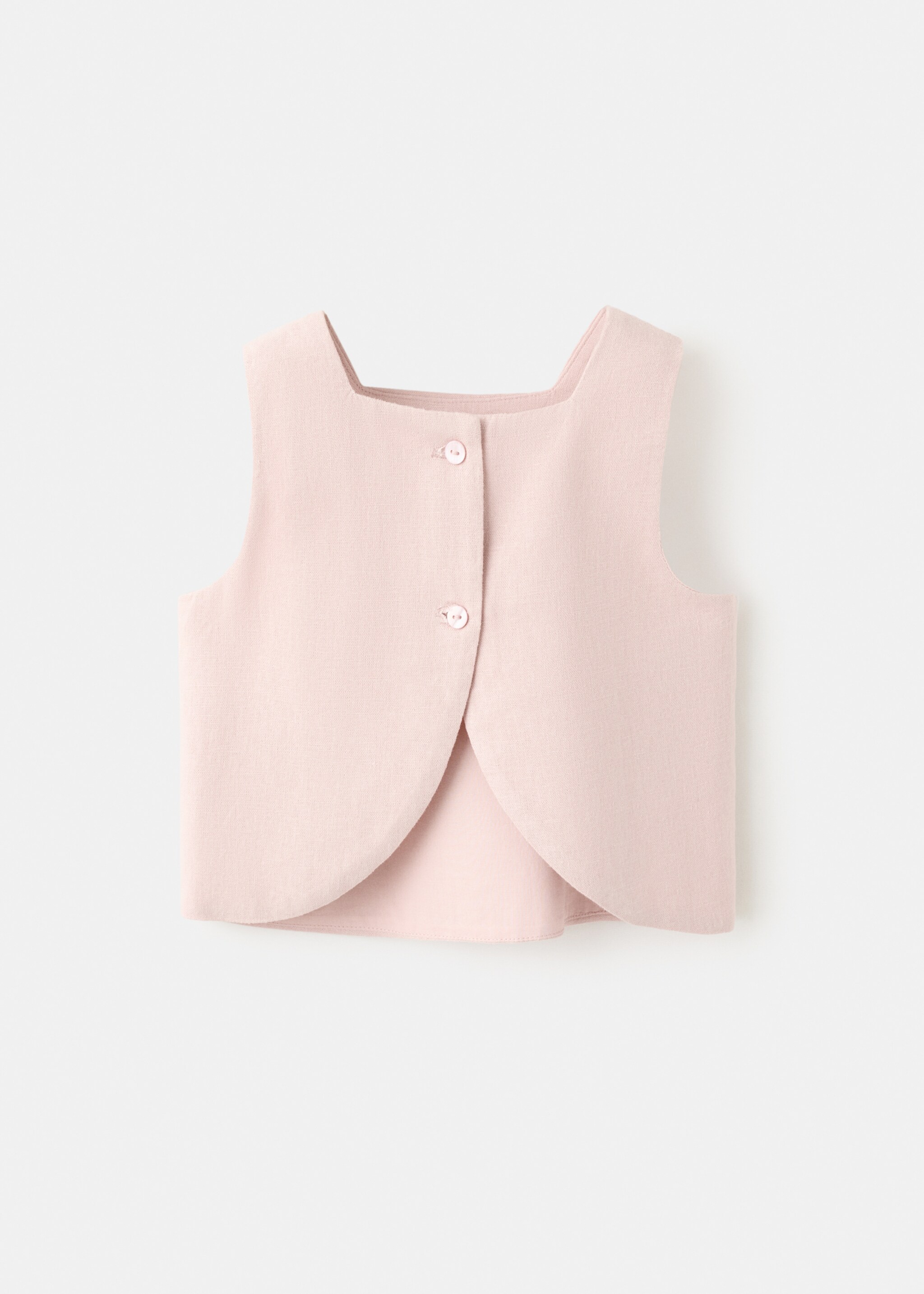 بلوزة كتان بنقش - الجهة الخلفية للمنتج, وردي خفيف. Ref: 27093721-00.