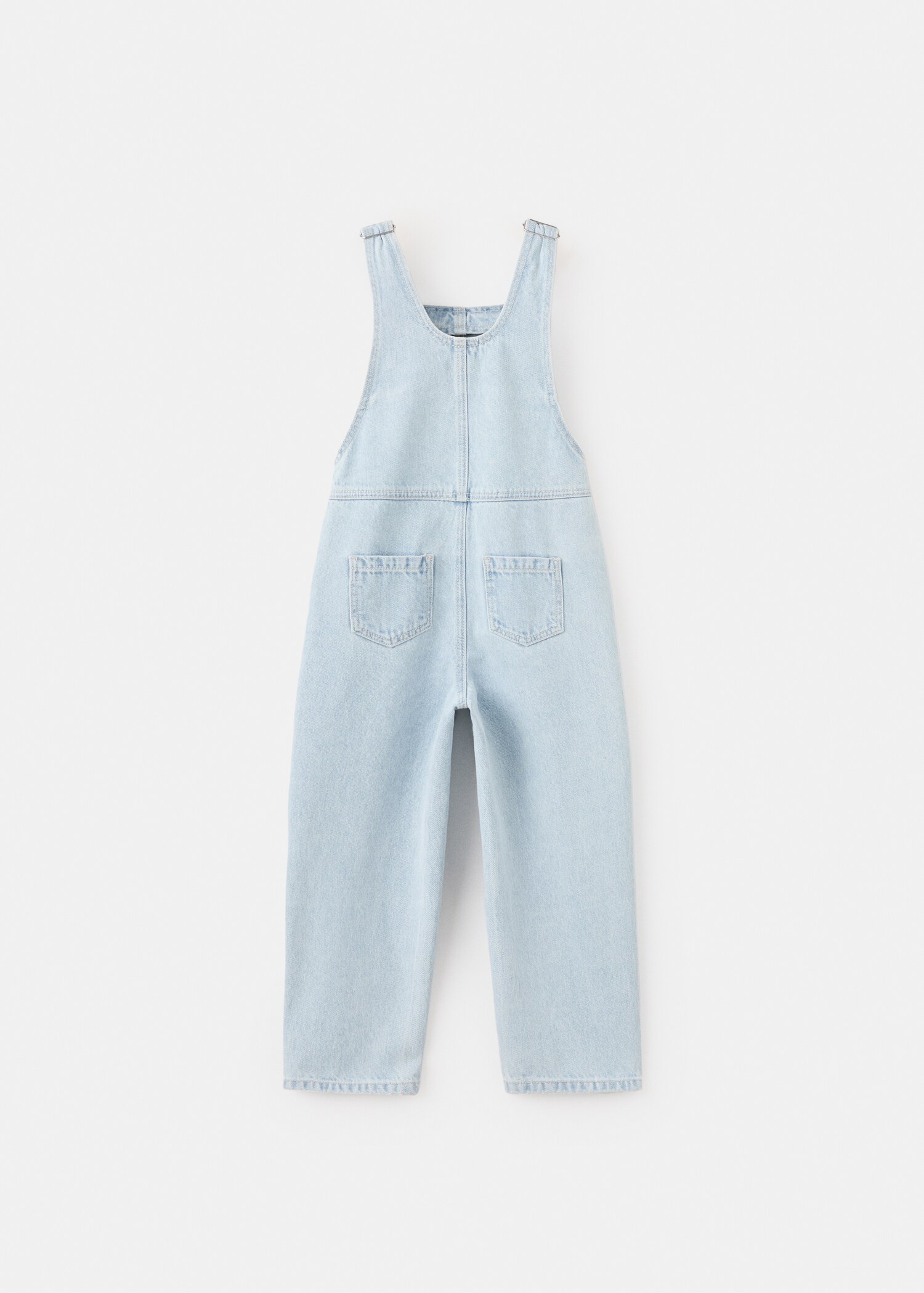 Long denim dungarees - Reverse of the article