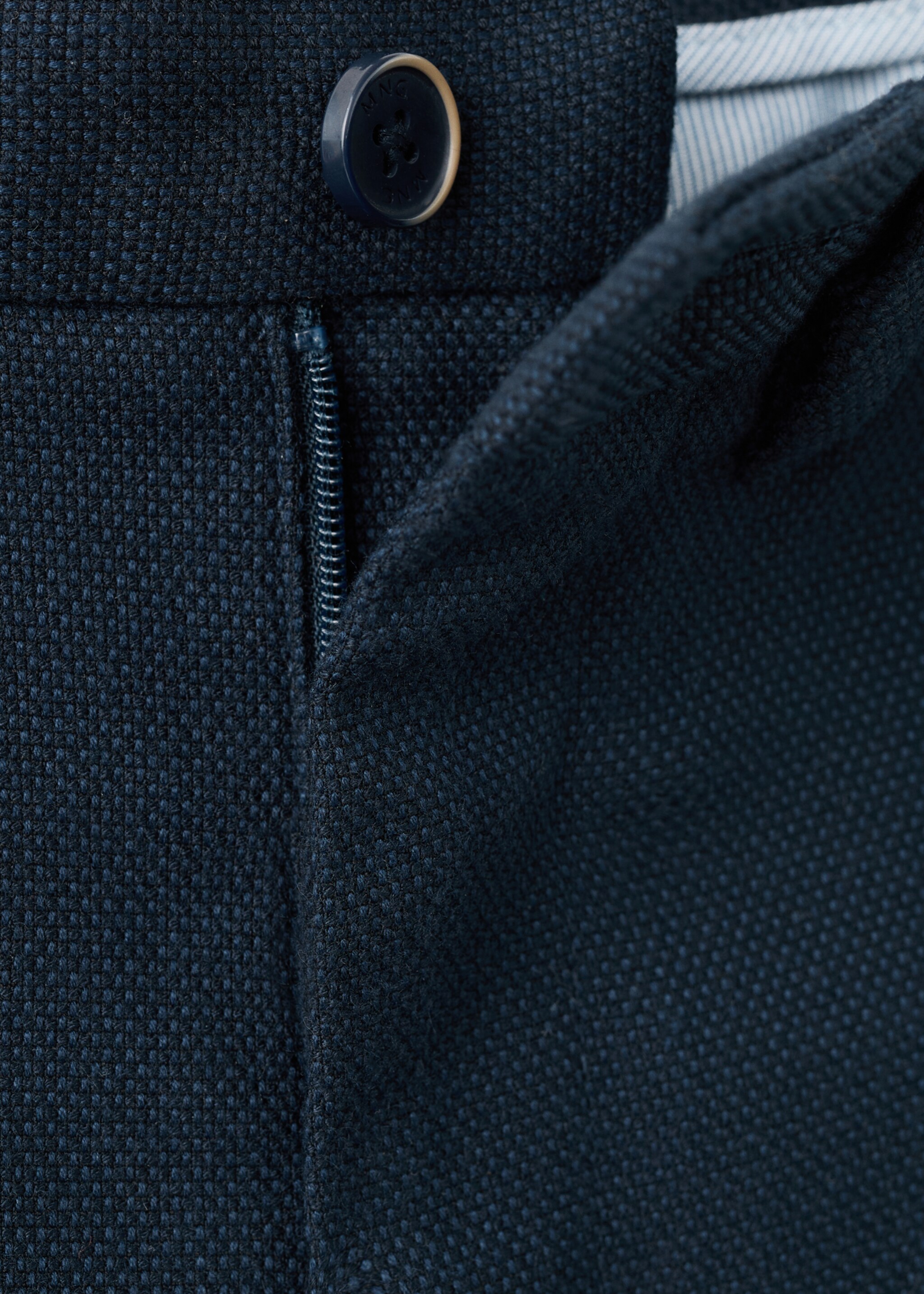 Straight suit trousers - Details of the article 8, Navy. Ref: 27093727-00.