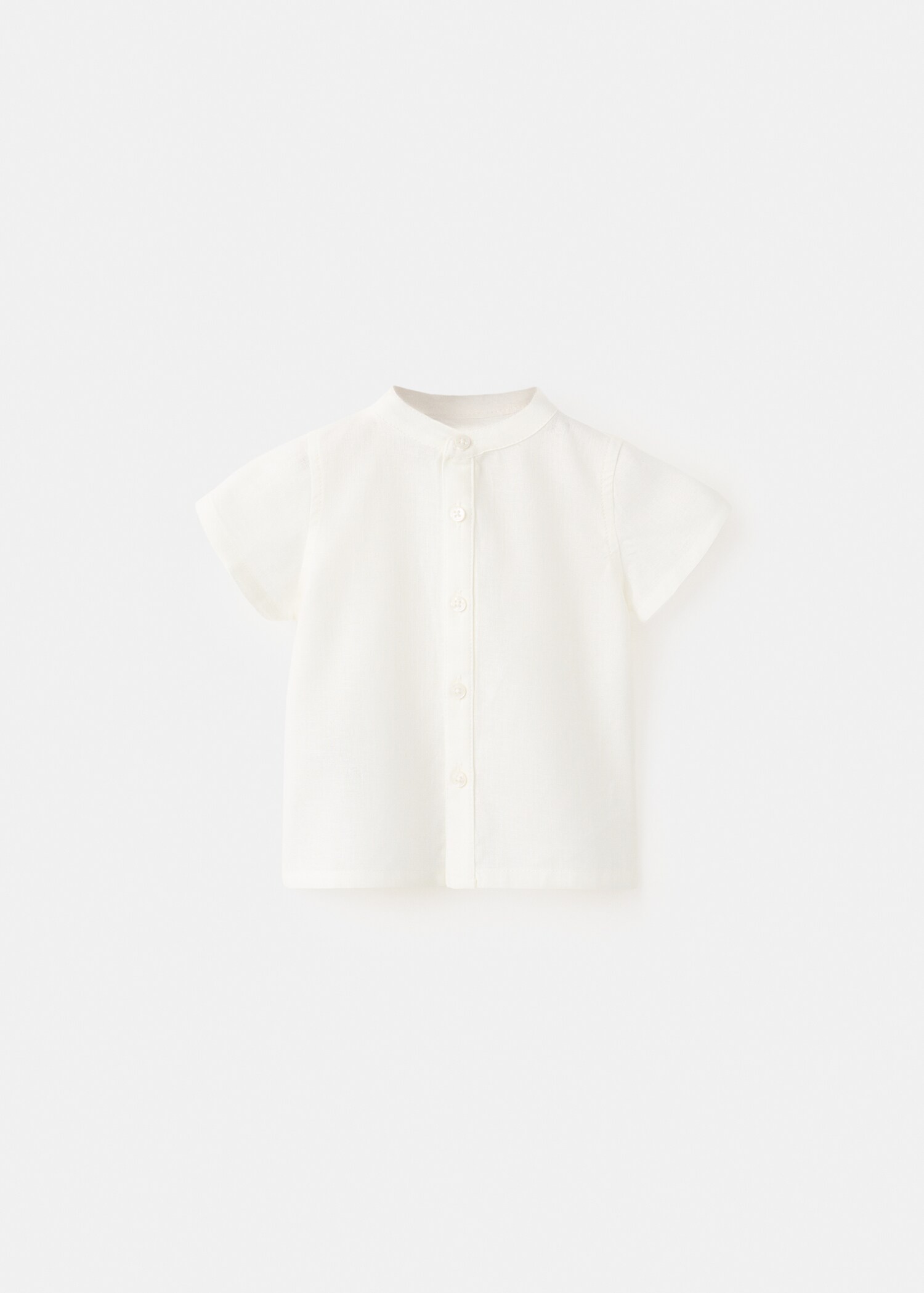 Linen-blend short-sleeve shirt - Article without model