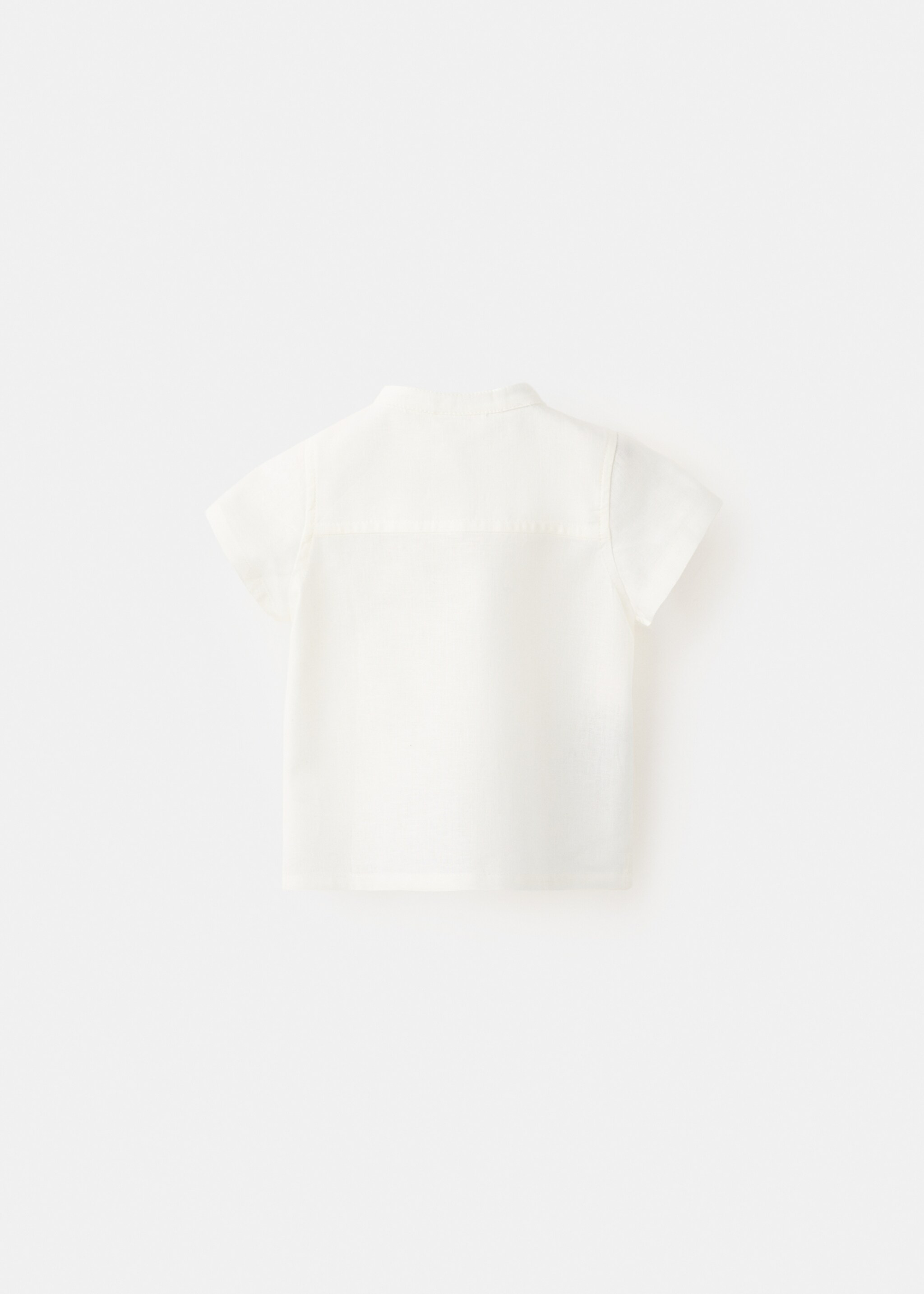 Linen-blend short-sleeve shirt - Reverse of the article, Off White. Ref: 27093734-00.