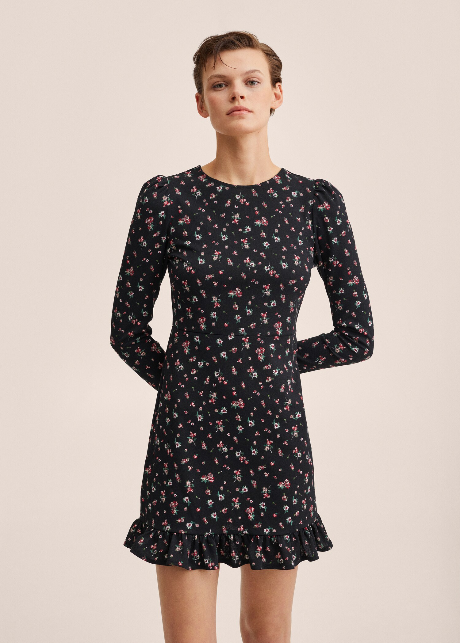 Printed ruffle dress - Medium plane