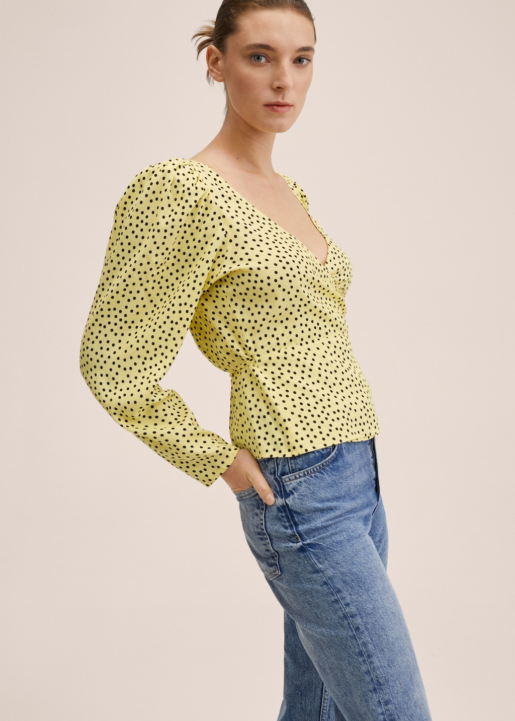 mango polka dot top