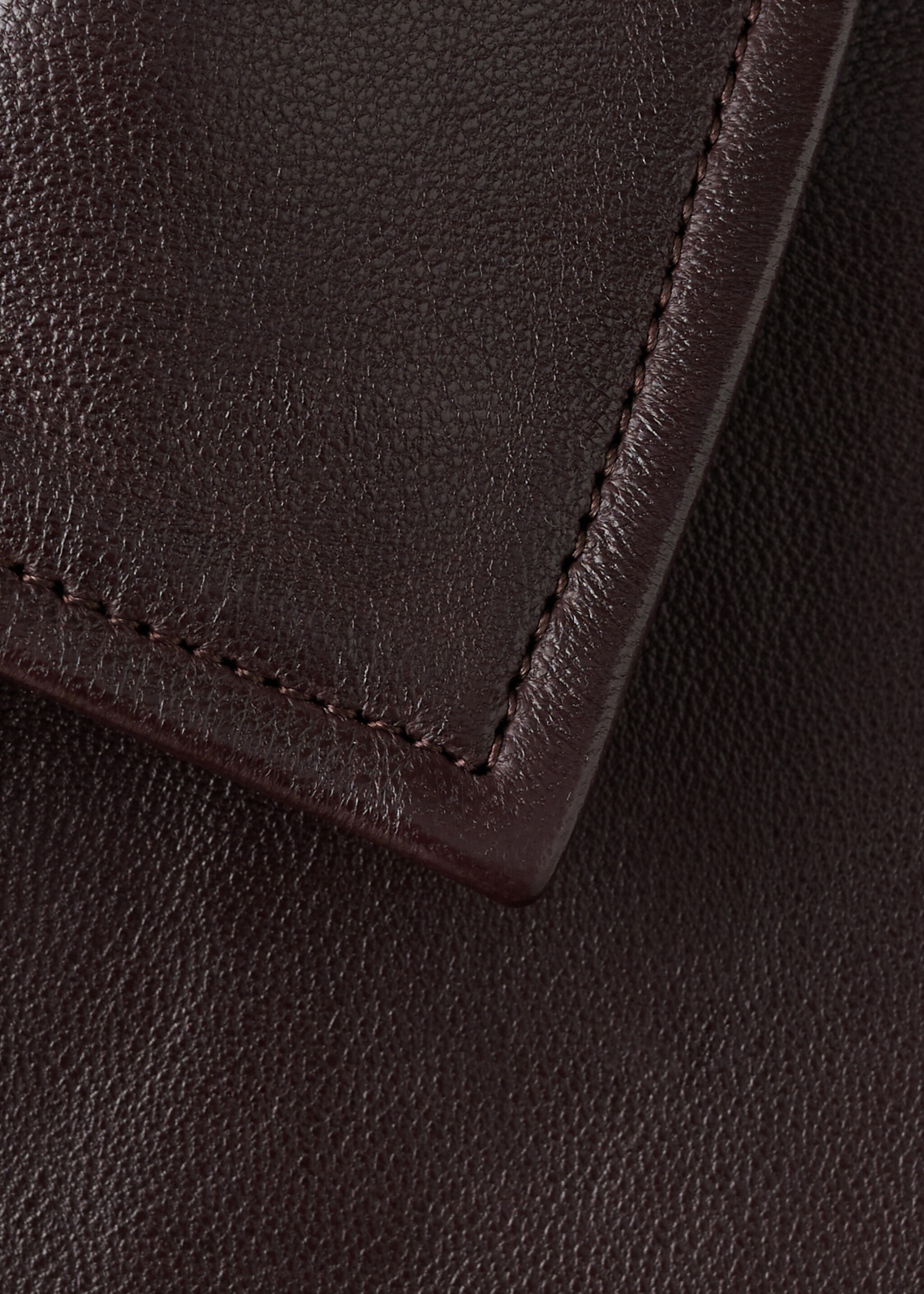 Buttoned leather jacket - Details of the article 8, Burgundy. Ref: 27094044-00.