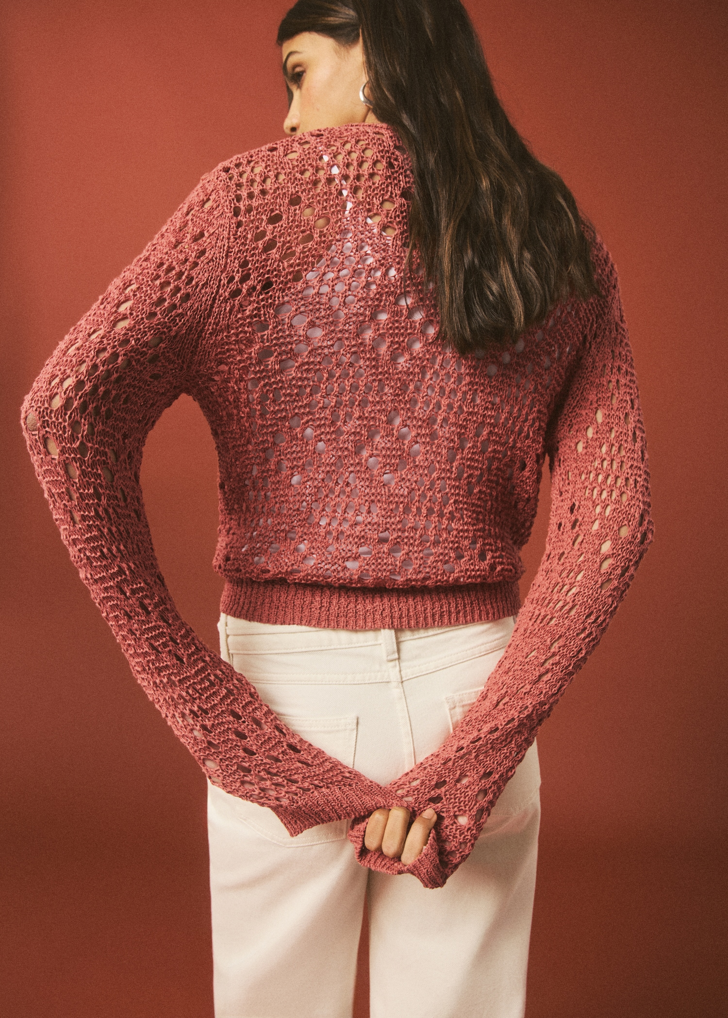 Cardigan maille ajourée - Verso de l’article