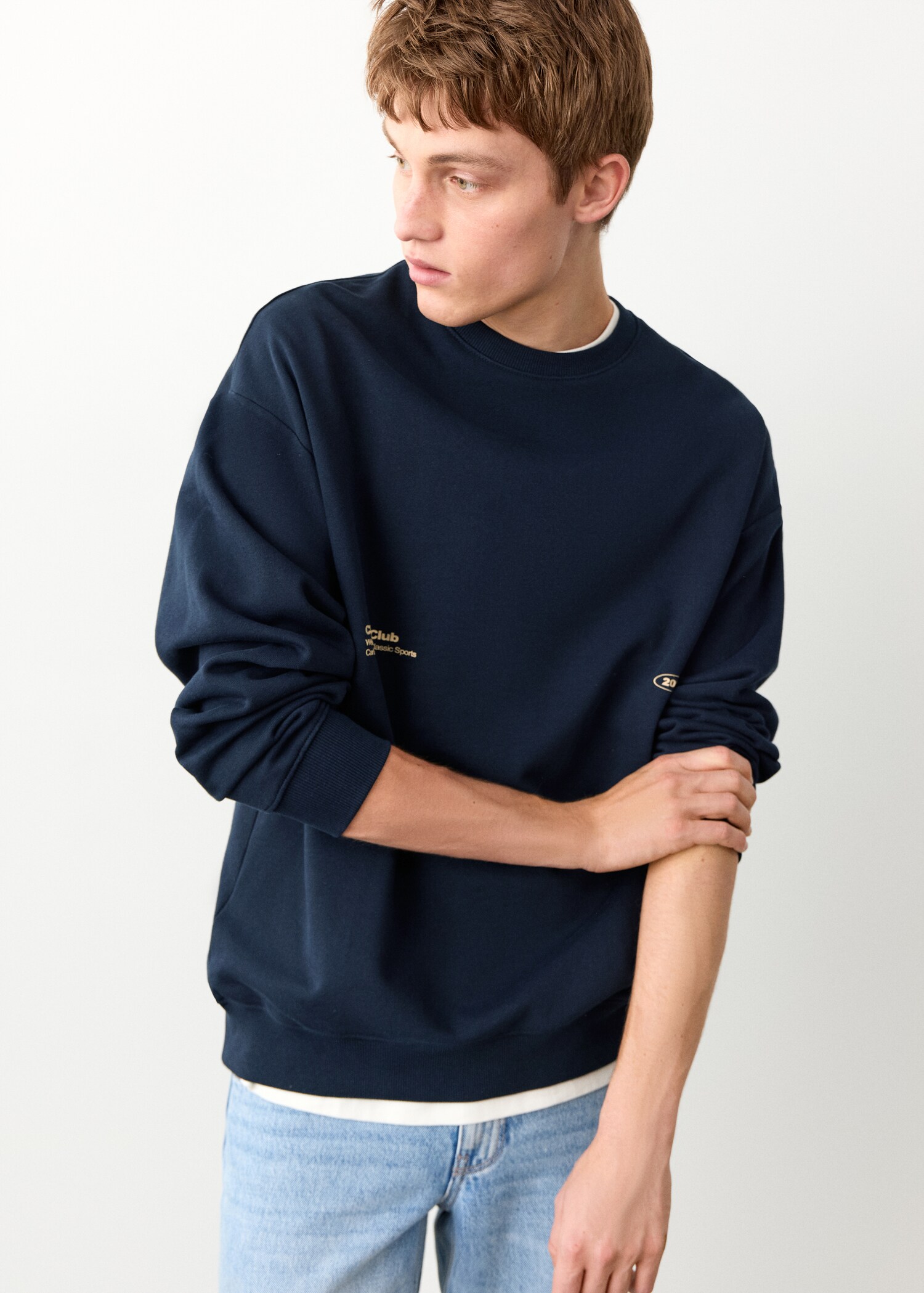 Sudadera algodón estampada - Plano medio