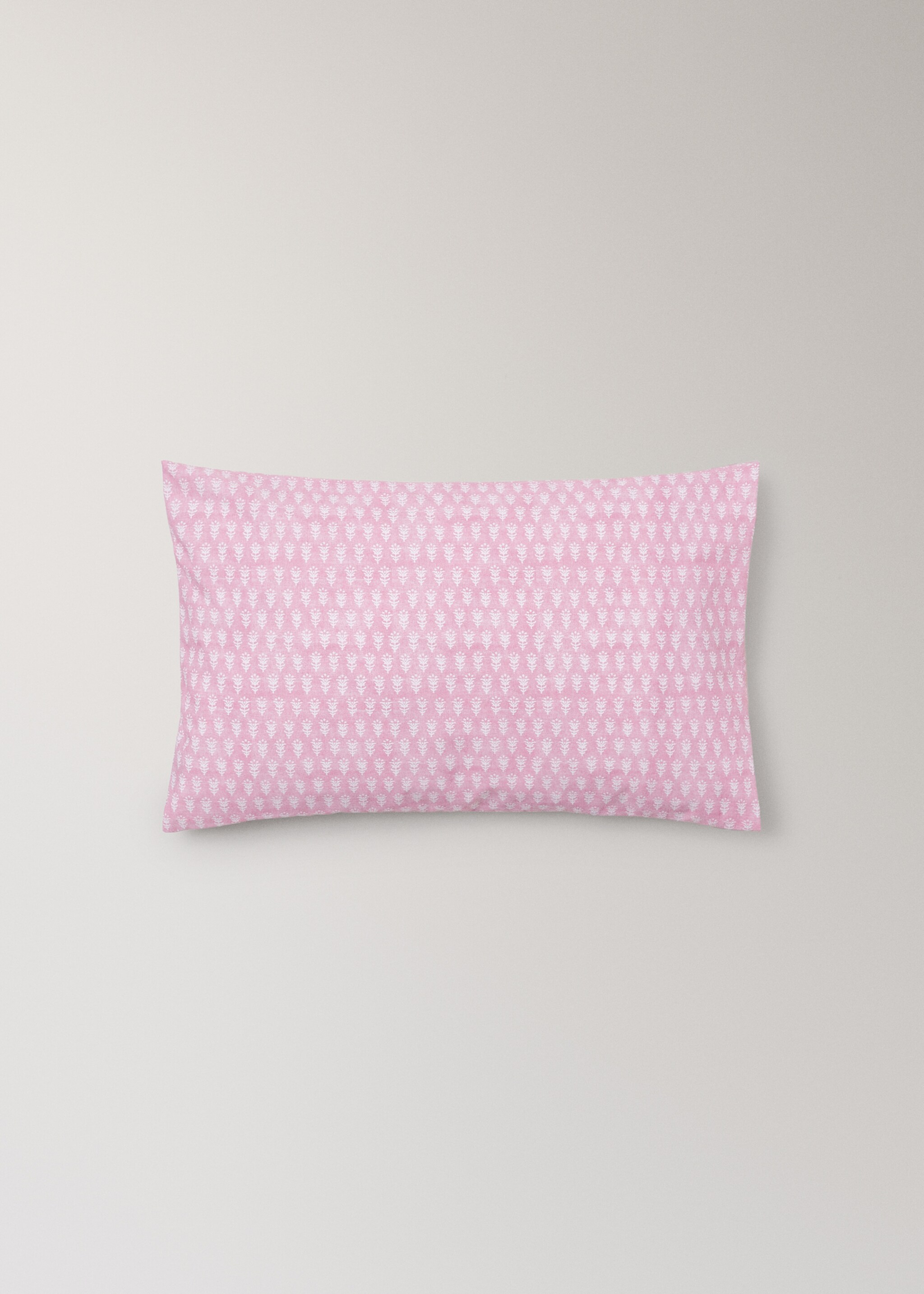 Cot bed pillowcase in mini floral percale cotton 30x50 cm - Article without model, Pink. Ref: 27094057-00.