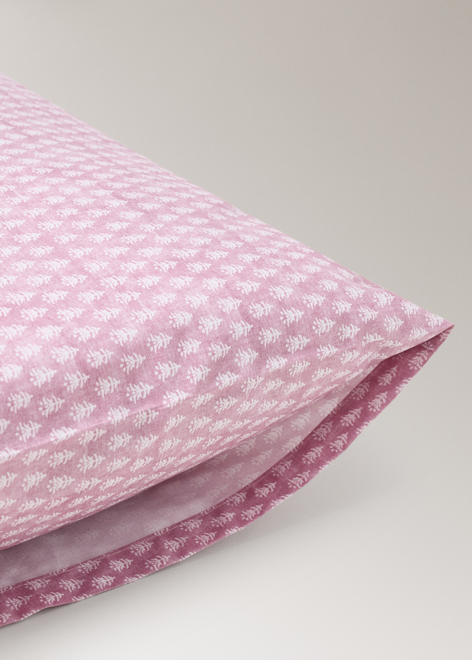 Cot bed pillowcase in mini floral percale cotton 30x50 cm - Details of the article 1