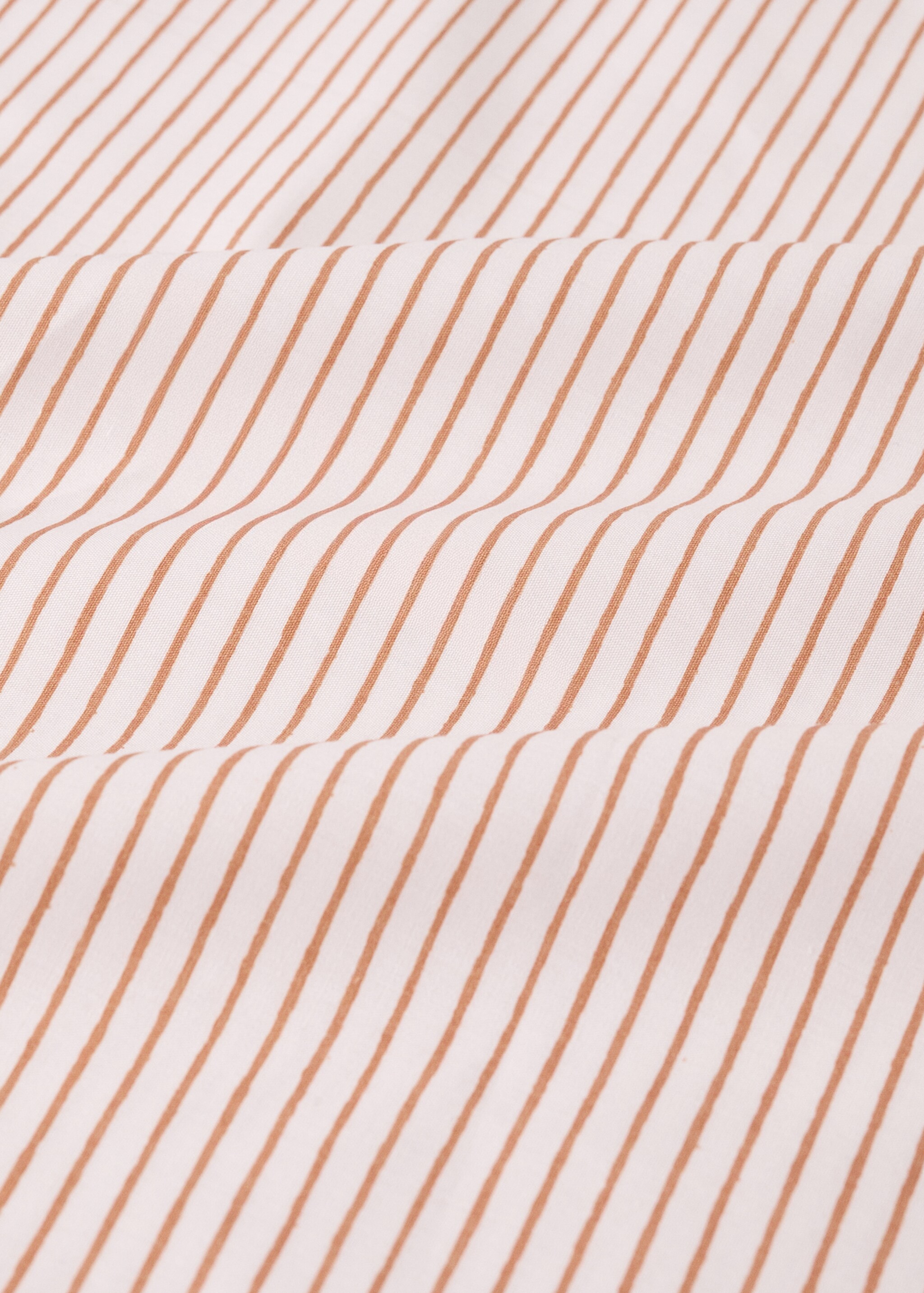Cotton percale striped top sheet for cot - Details of the article 2, Russet. Ref: 27094060-00.