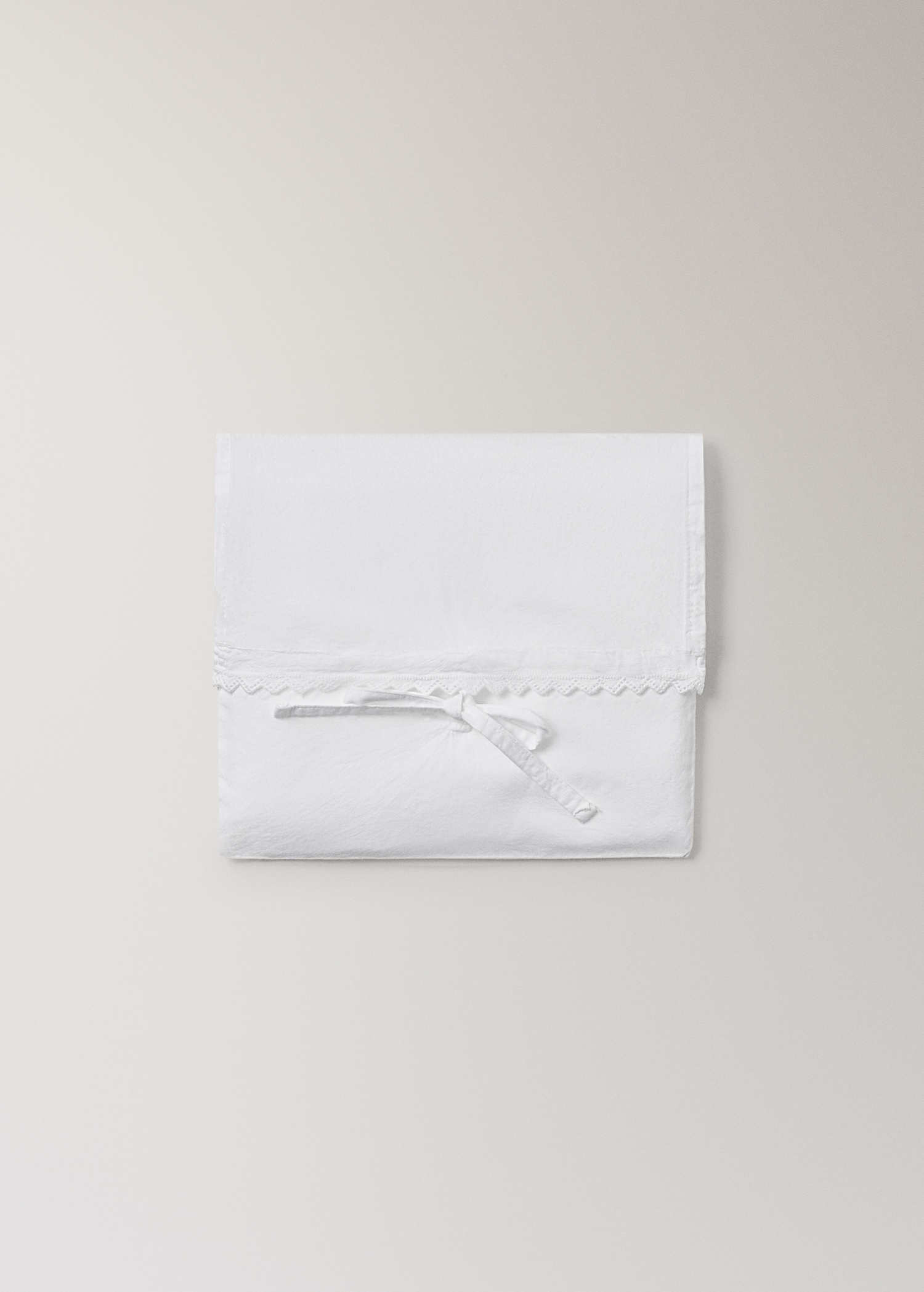 Set van bovenlaken en kussensloop voor wieg van garment-washed perkal - Detail van het artikel 4