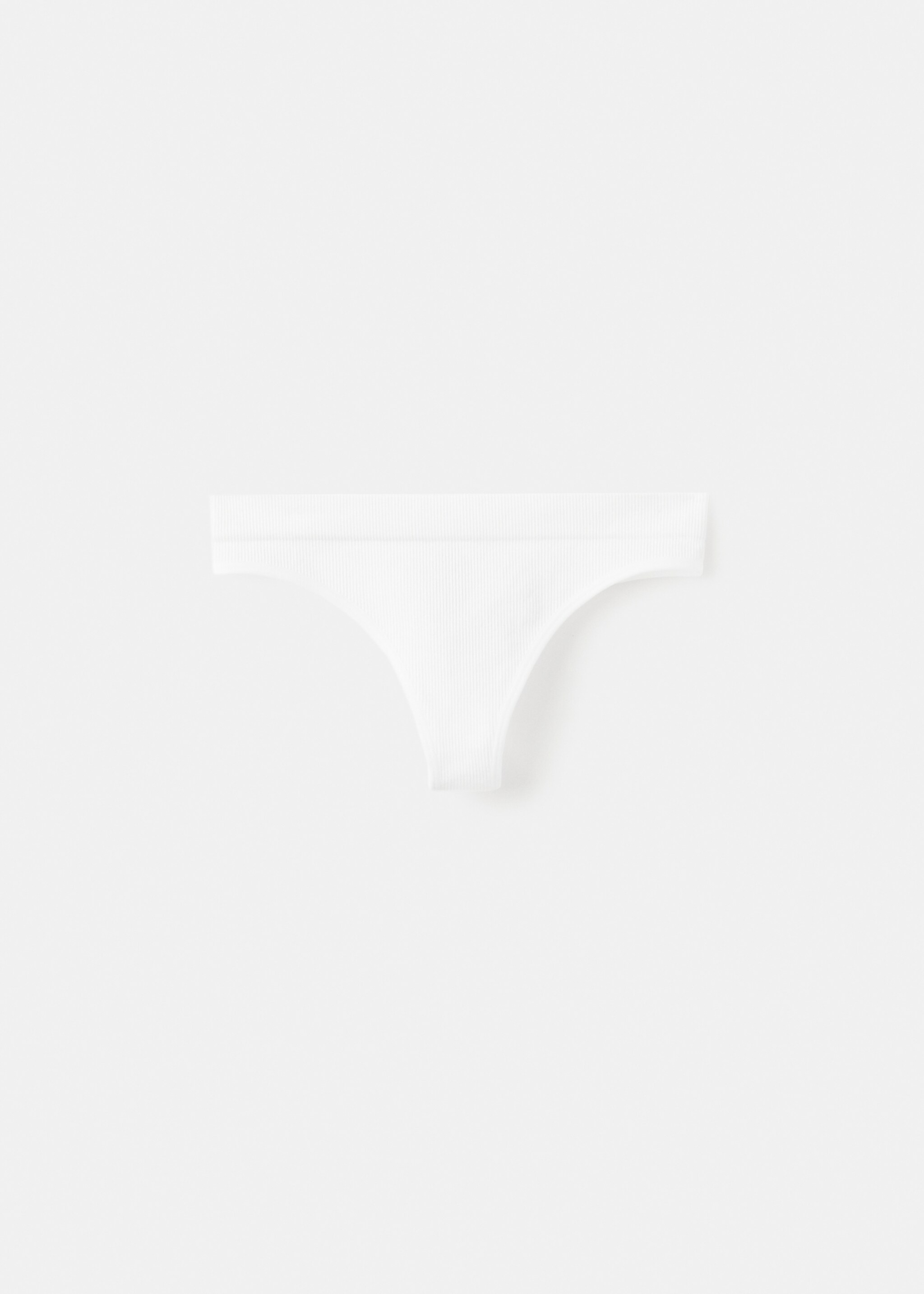 Pack of 2 ribbed knickers - Article without model, Off White. Ref: 27094065-00.