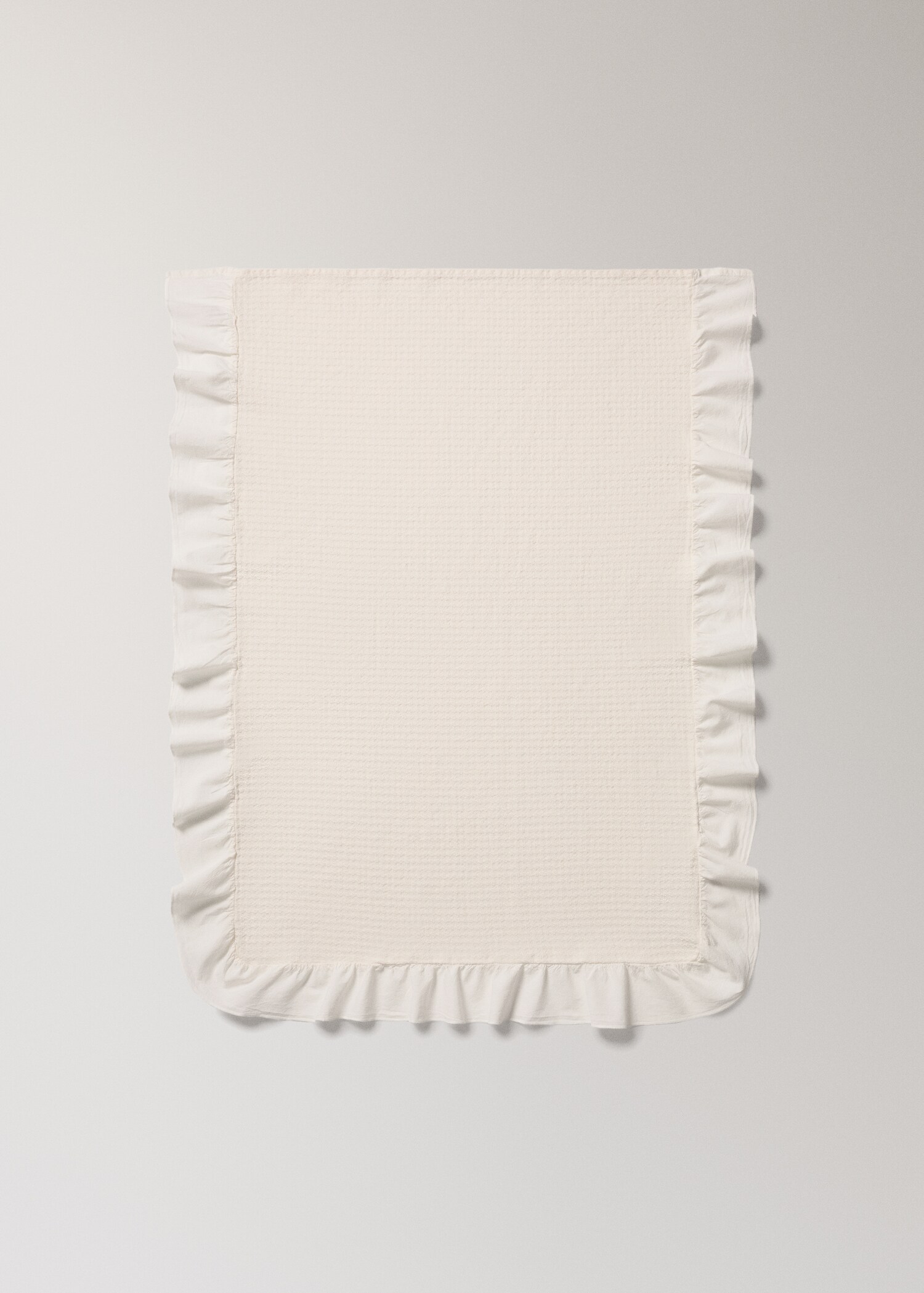 Jacquard cotton bedspread with ruffle for mini cot - Details of the article 3