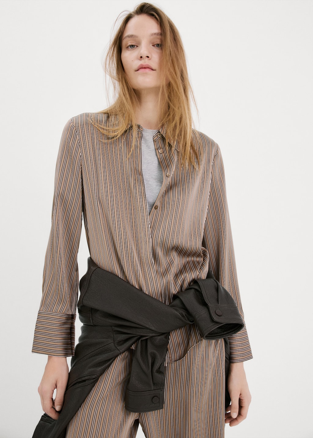 Satin striped shirt - image 3