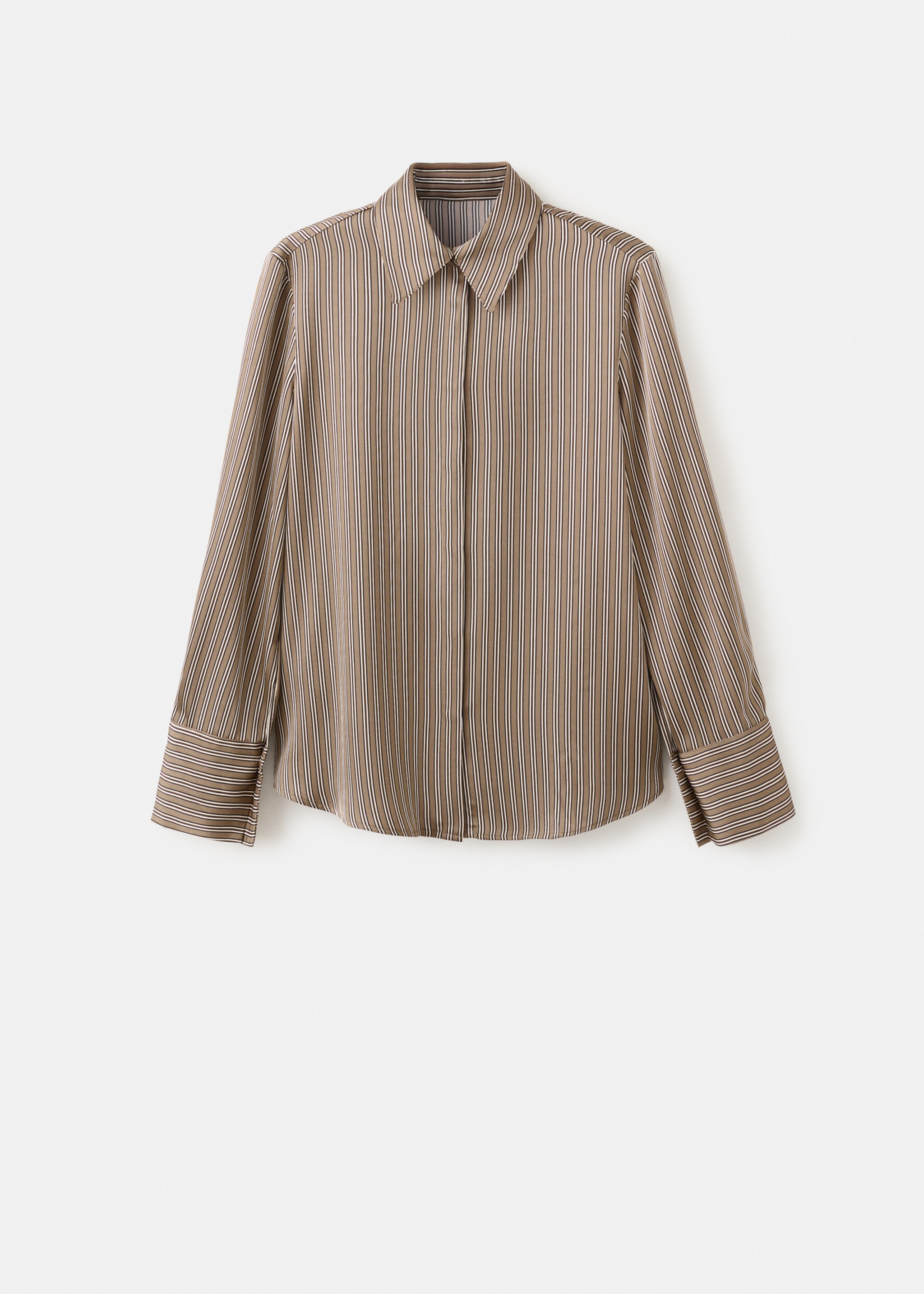 قميص مخطط من الساتان - منتج دون نموذج, بني متوسط. Ref: 27094072-00.