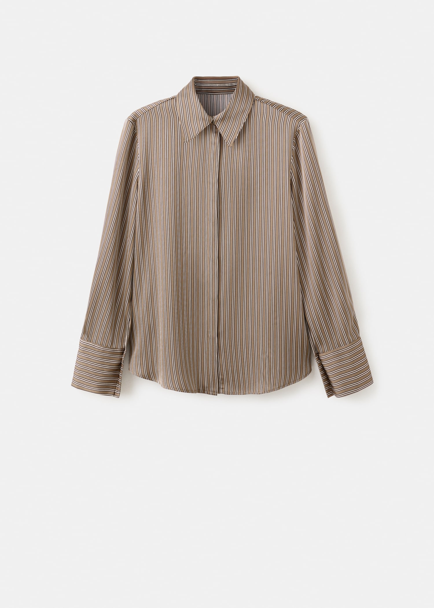 قميص مخطط من الساتان - منتج دون نموذج