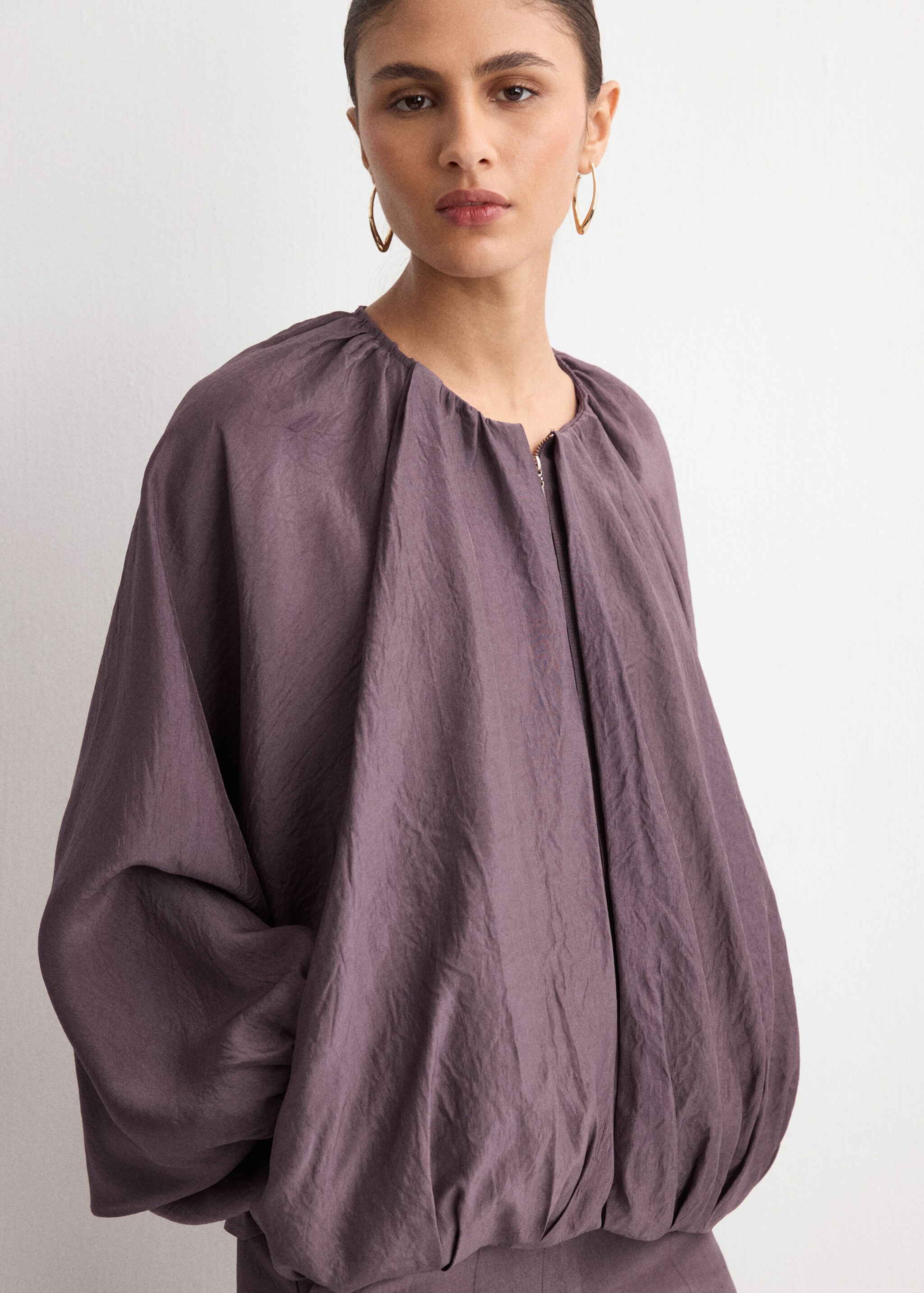Oversized bomber jacket - Medium plane, Purple. Ref: 27094074-00.