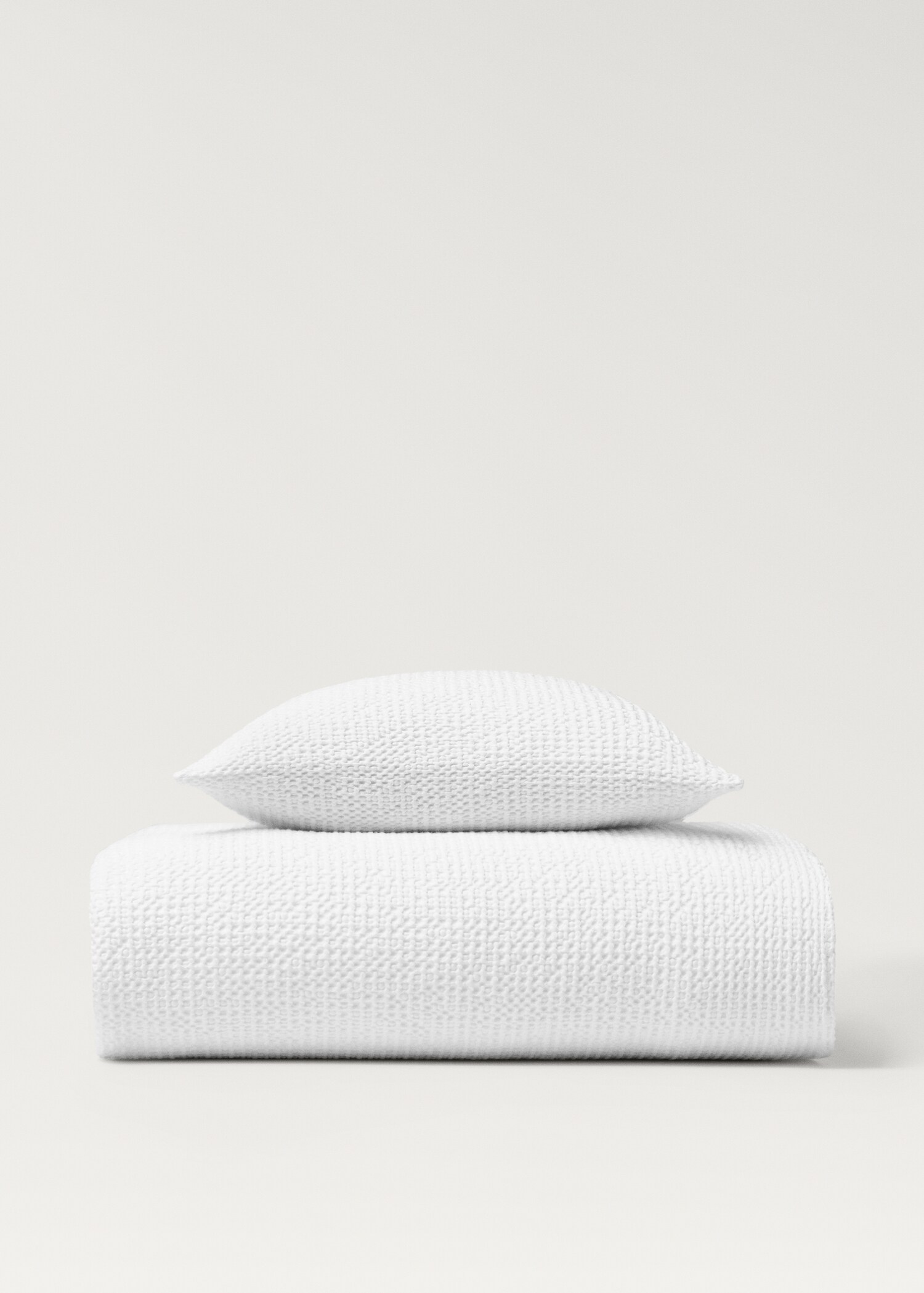 Waffle-cotton garment-dyed bedspread for cot - Details of the article 4