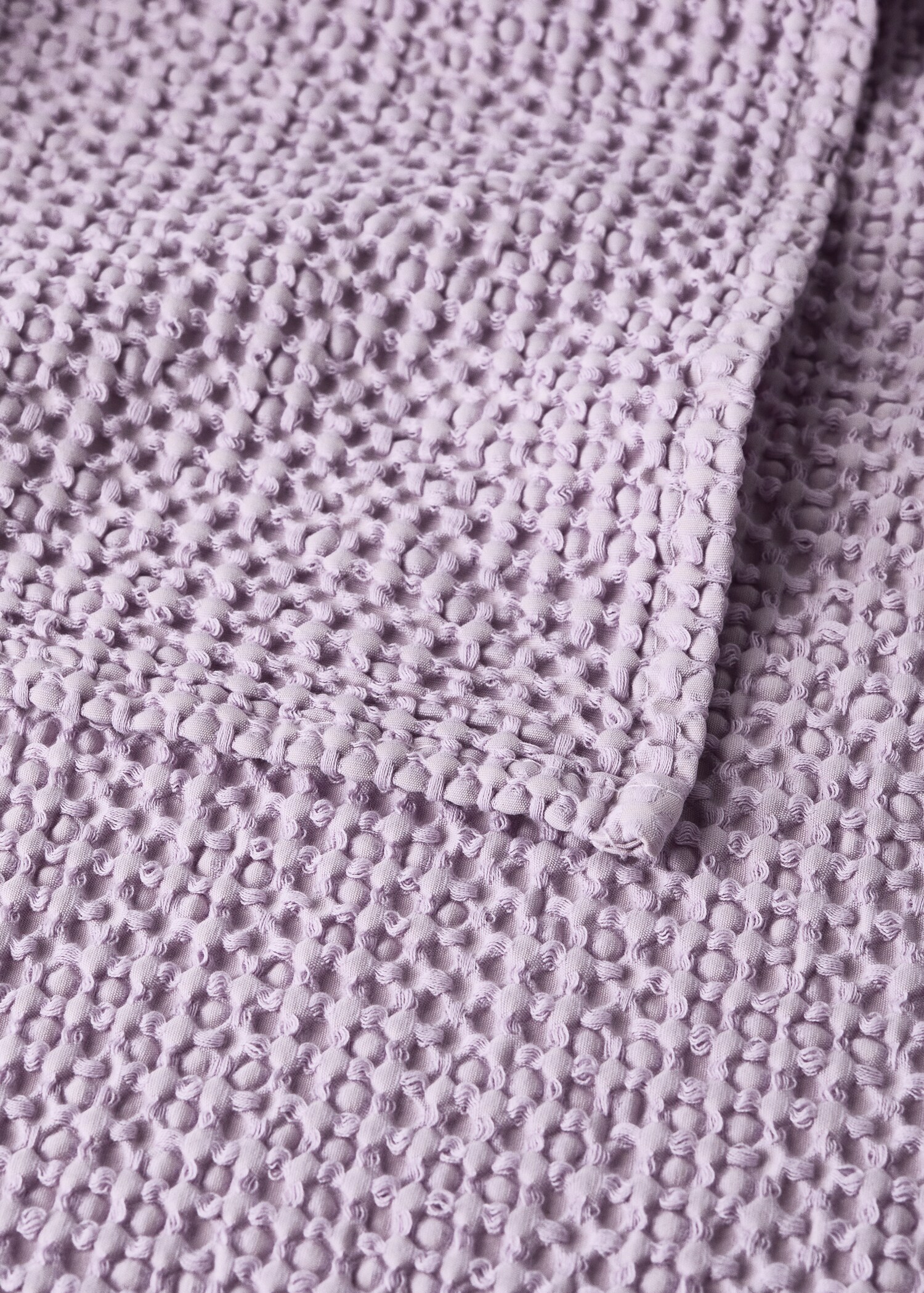 Waffle-cotton garment-dyed bedspread for cot - Details of the article 2