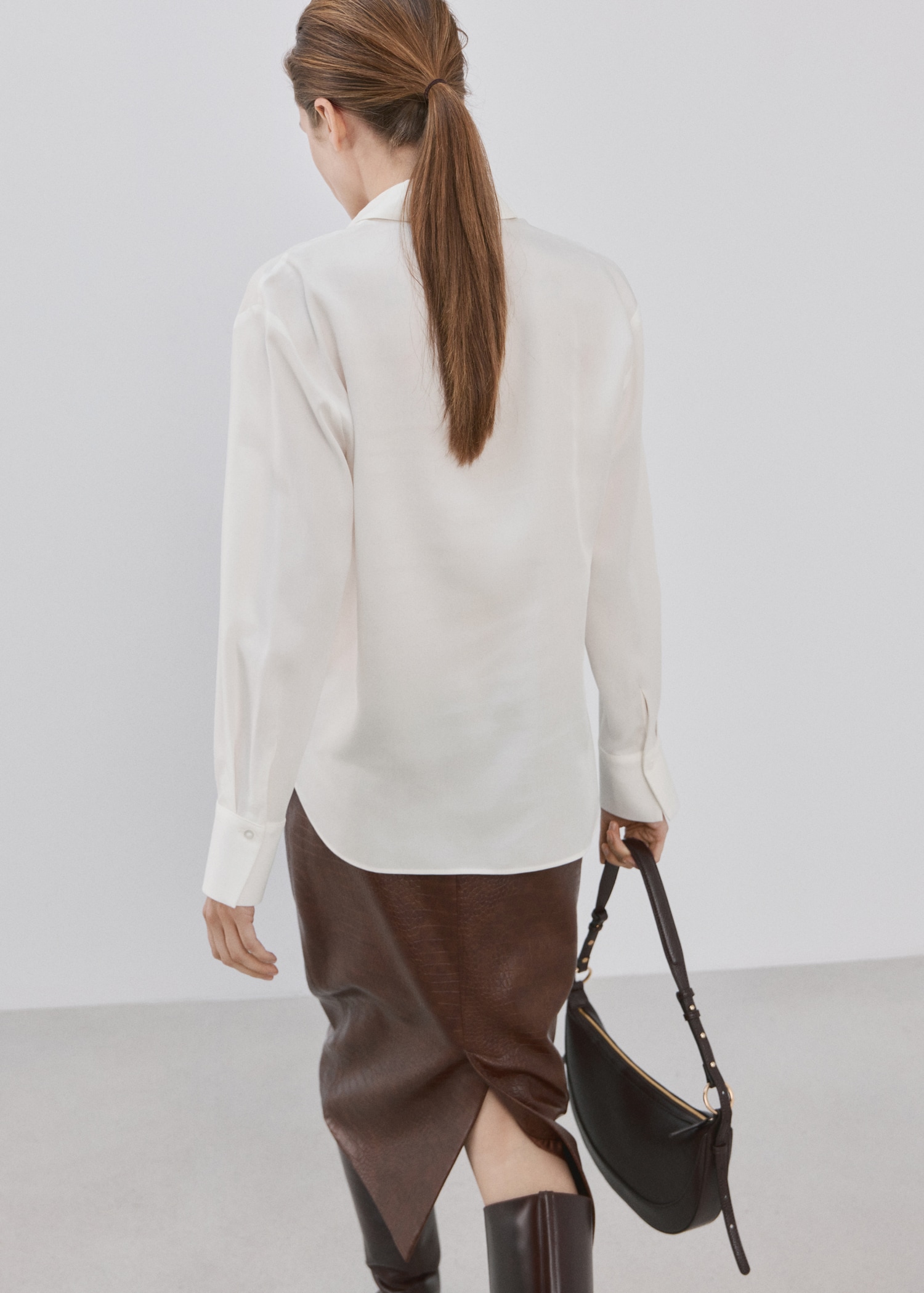 Recht overhemd van lyocell - Achterkant van het artikel