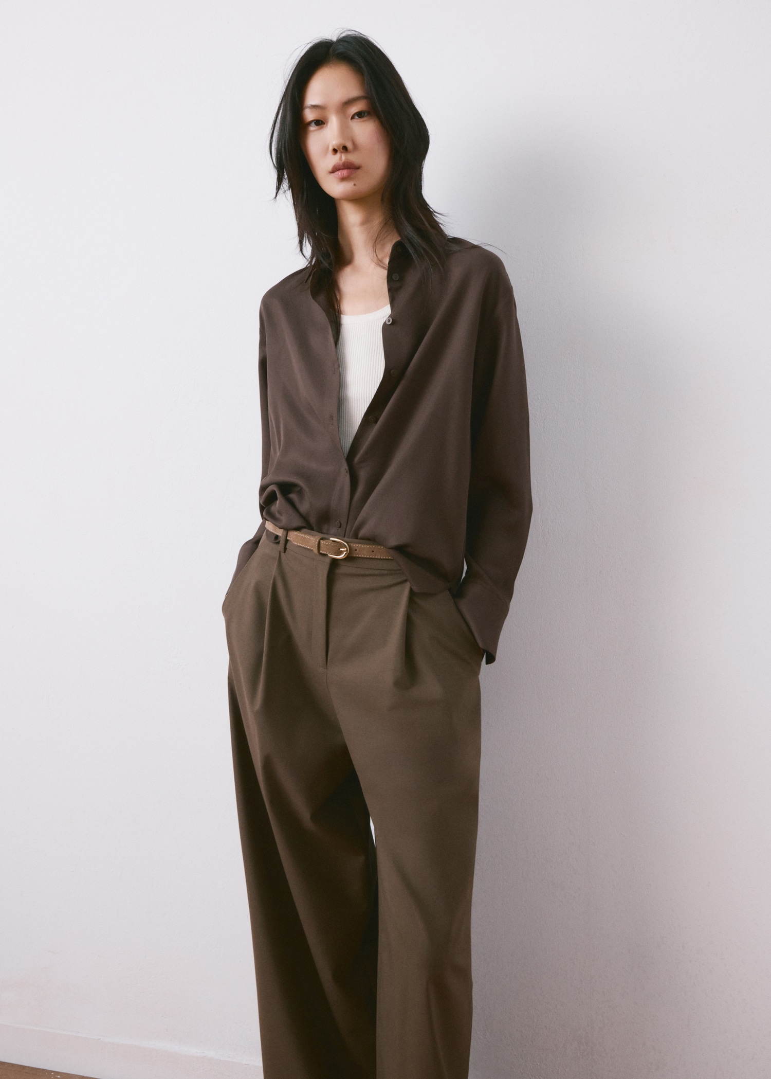 Recht overhemd van lyocell - Middenvlak