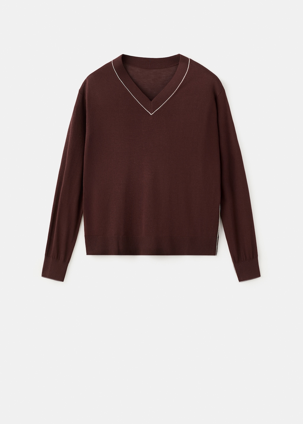 Mango V-neck sweater with contrast piping