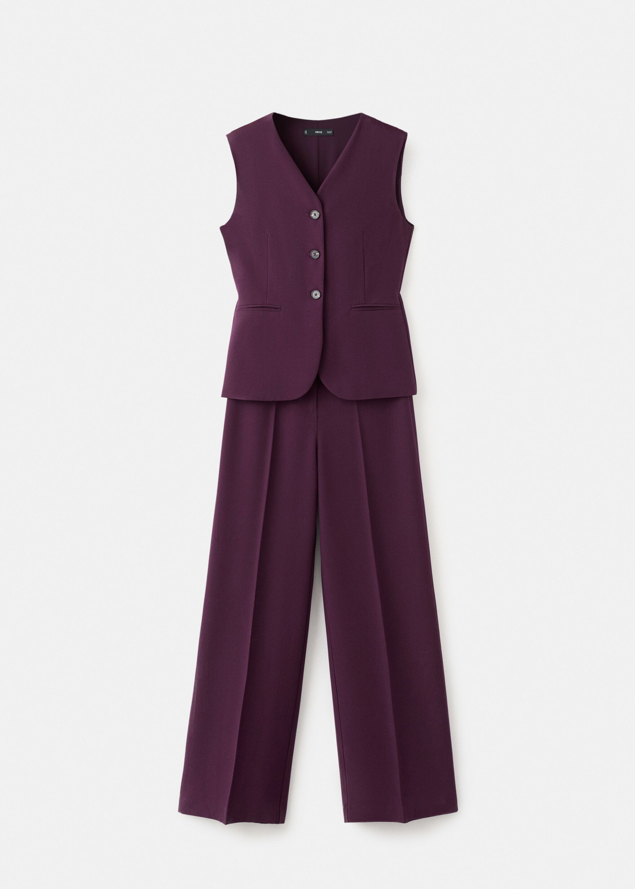 Long suit-style jumpsuit - Article without model, Plum. Ref: 27094084-00.